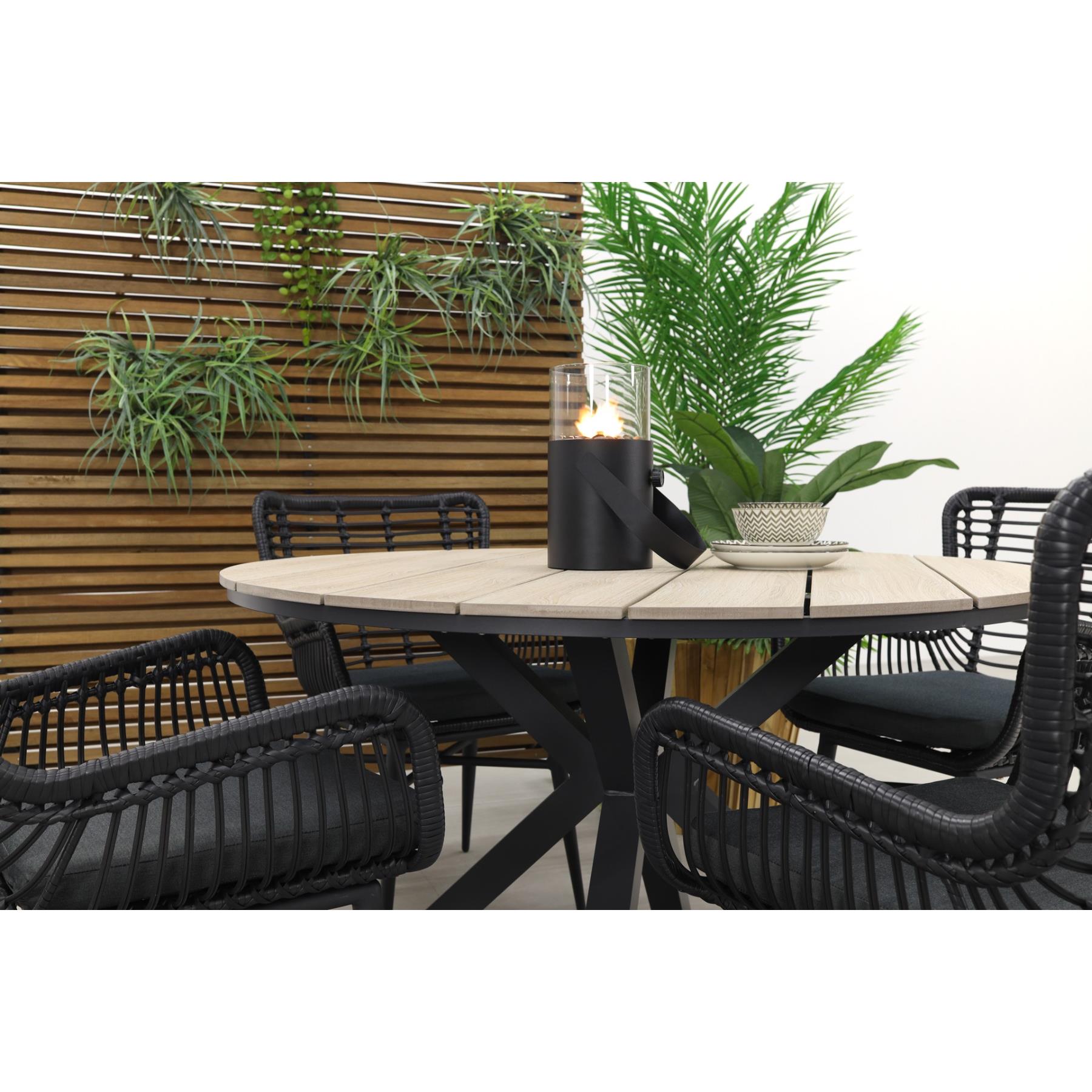Jasmine black | GI Edison 122 cm. - ronde tuinset