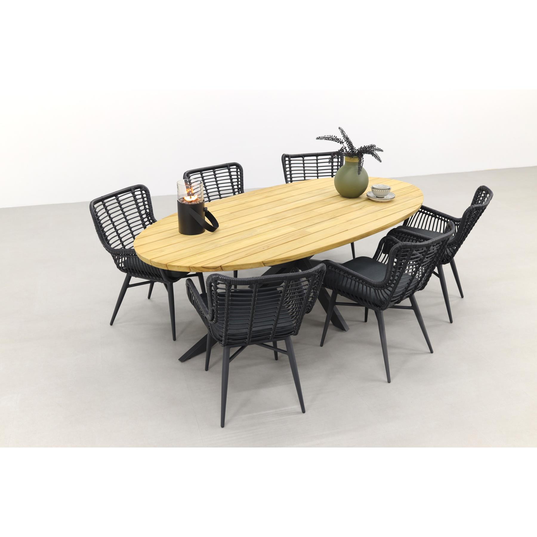 4 Seasons Outdoor - Jasmine black|Taste Prado Ellips 240x115 cm