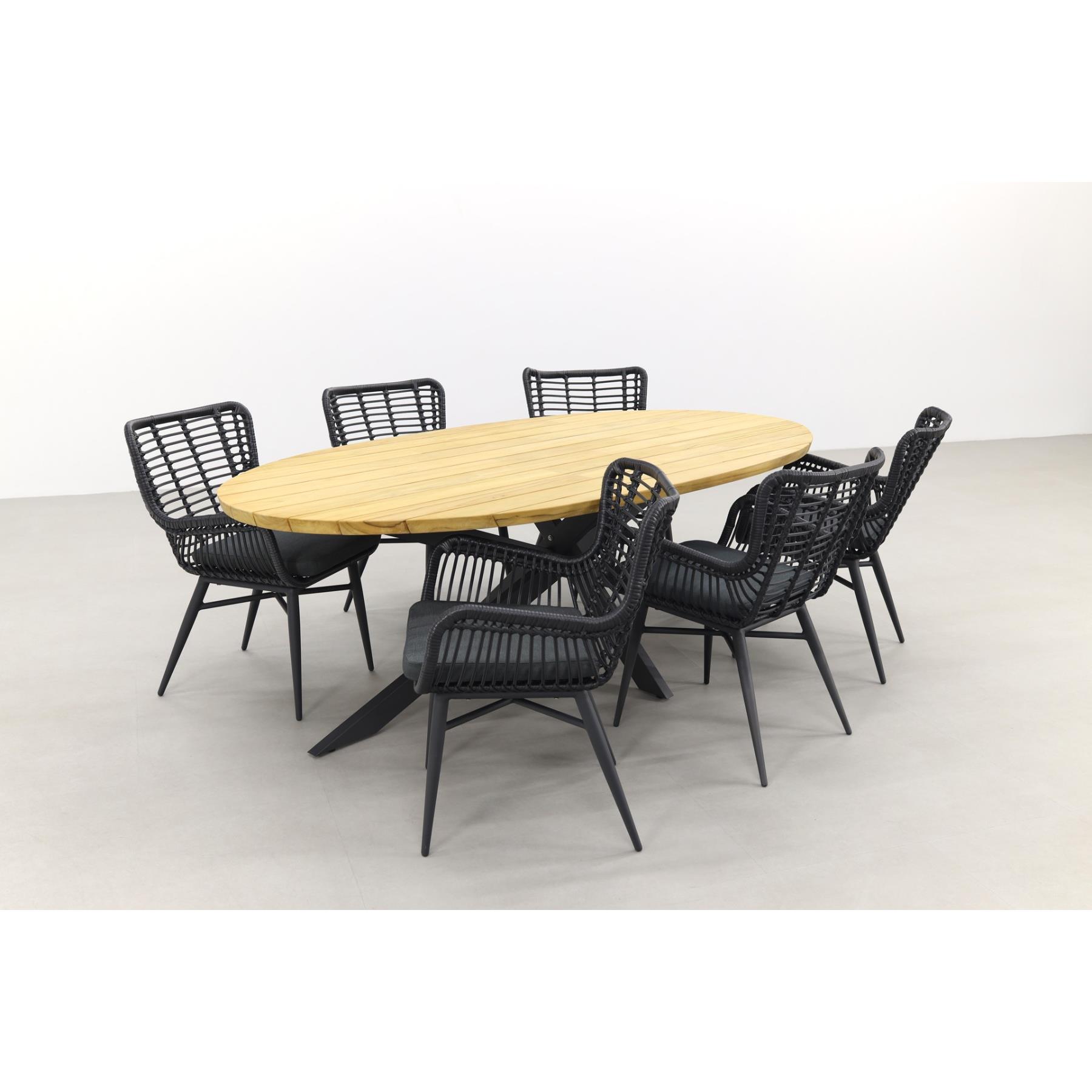 4 Seasons Outdoor - Jasmine black|Taste Prado Ellips 240x115 cm