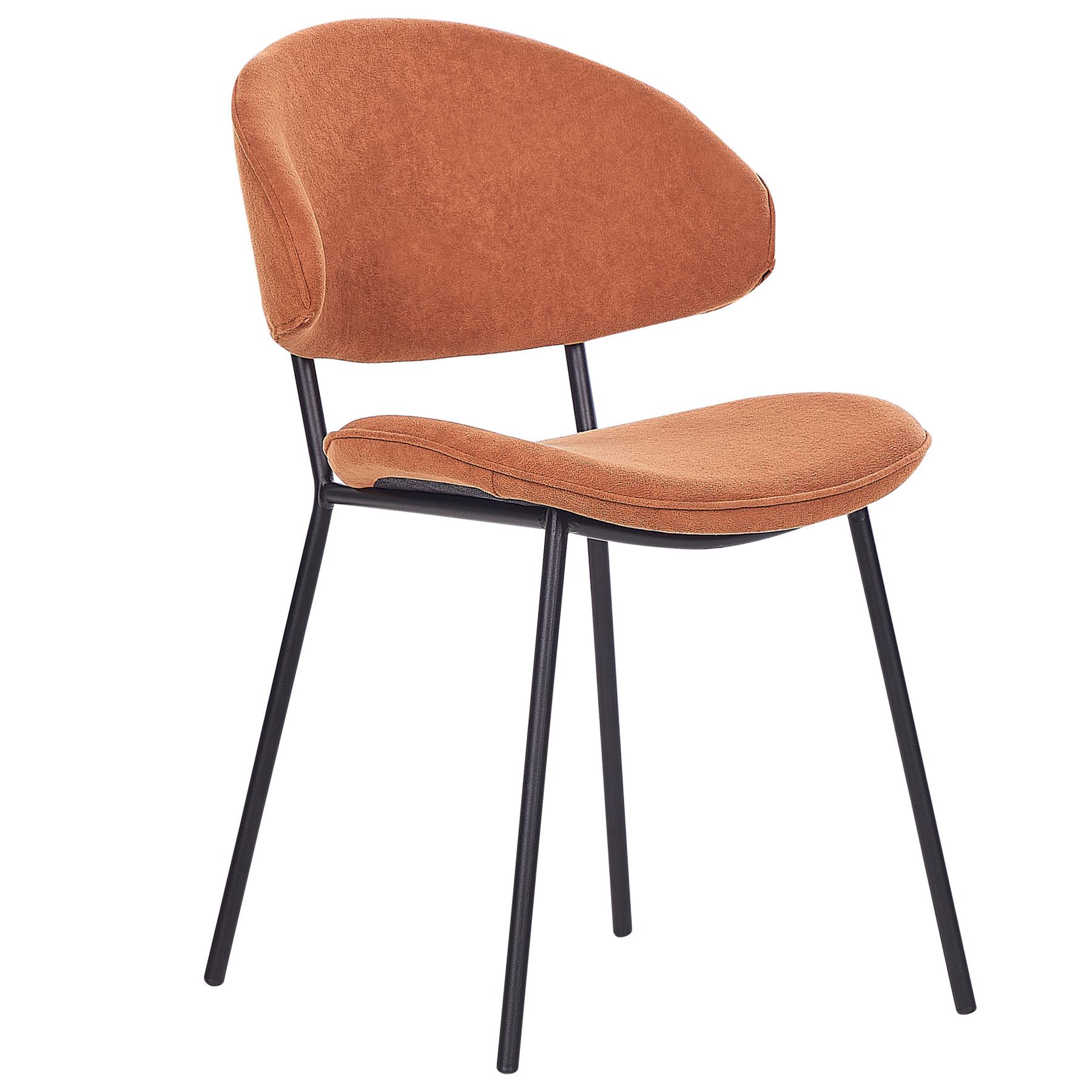Beliani - KIANA - Eetkamerstoel set van 2 - Oranje - Polyester