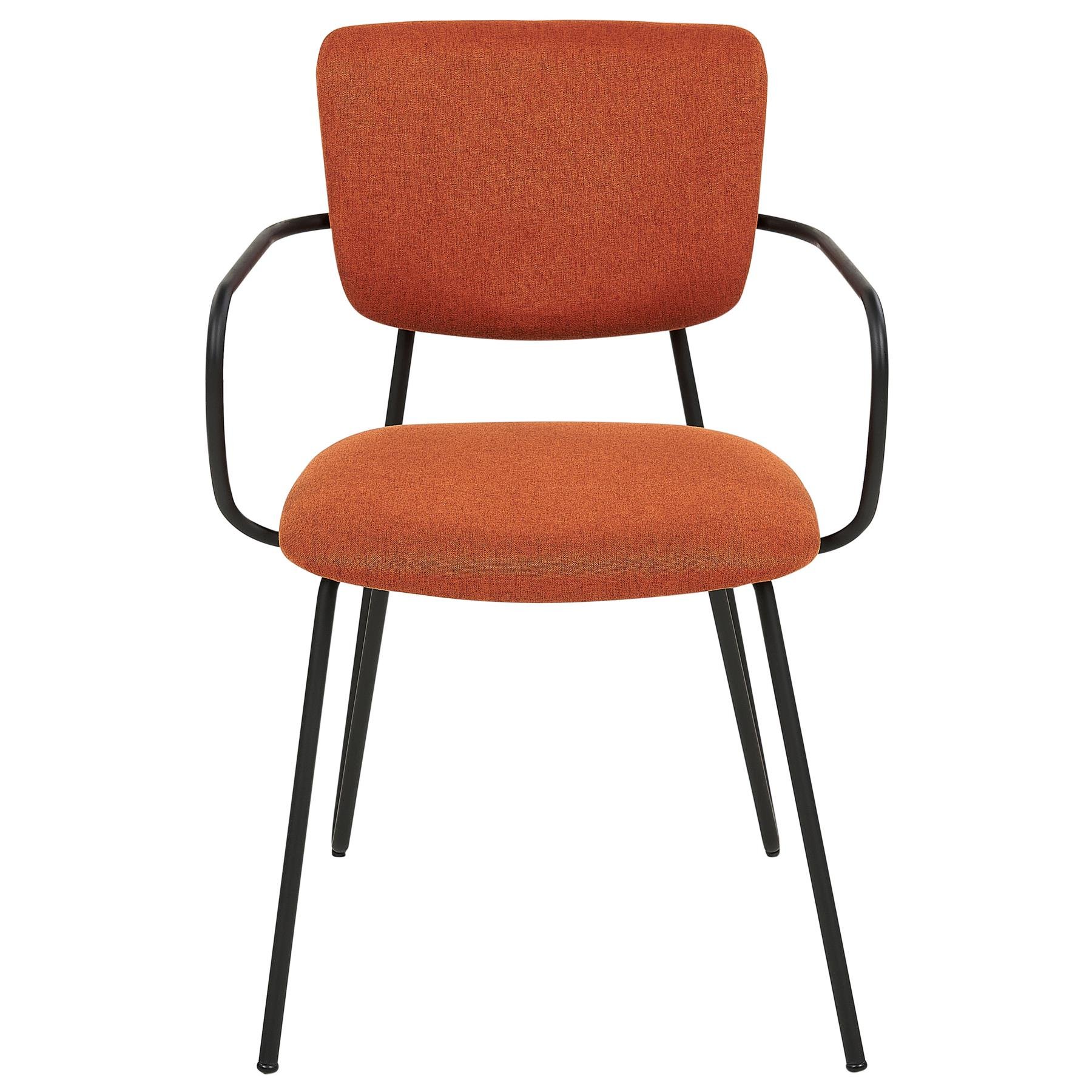Beliani - ELKO - Eetkamerstoel set van 2 - Oranje - Polyester
