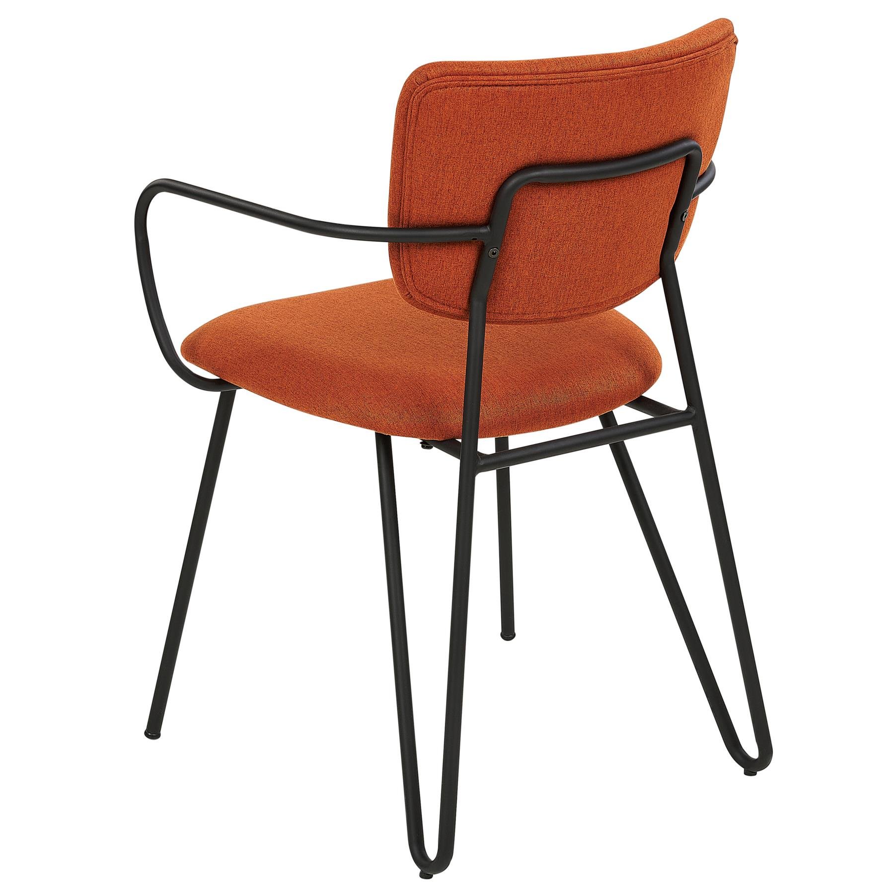 Beliani - ELKO - Eetkamerstoel set van 2 - Oranje - Polyester