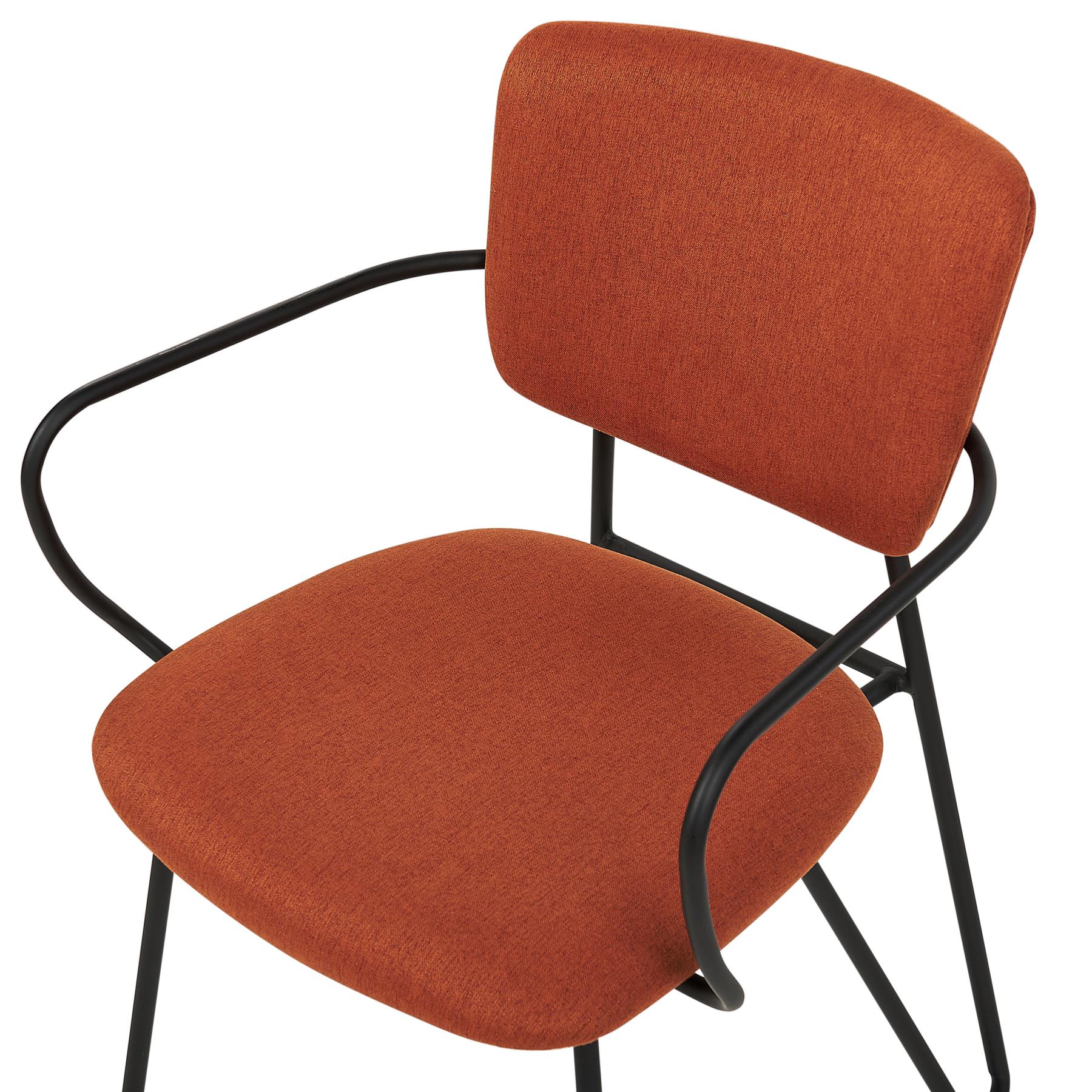 Beliani - ELKO - Eetkamerstoel set van 2 - Oranje - Polyester