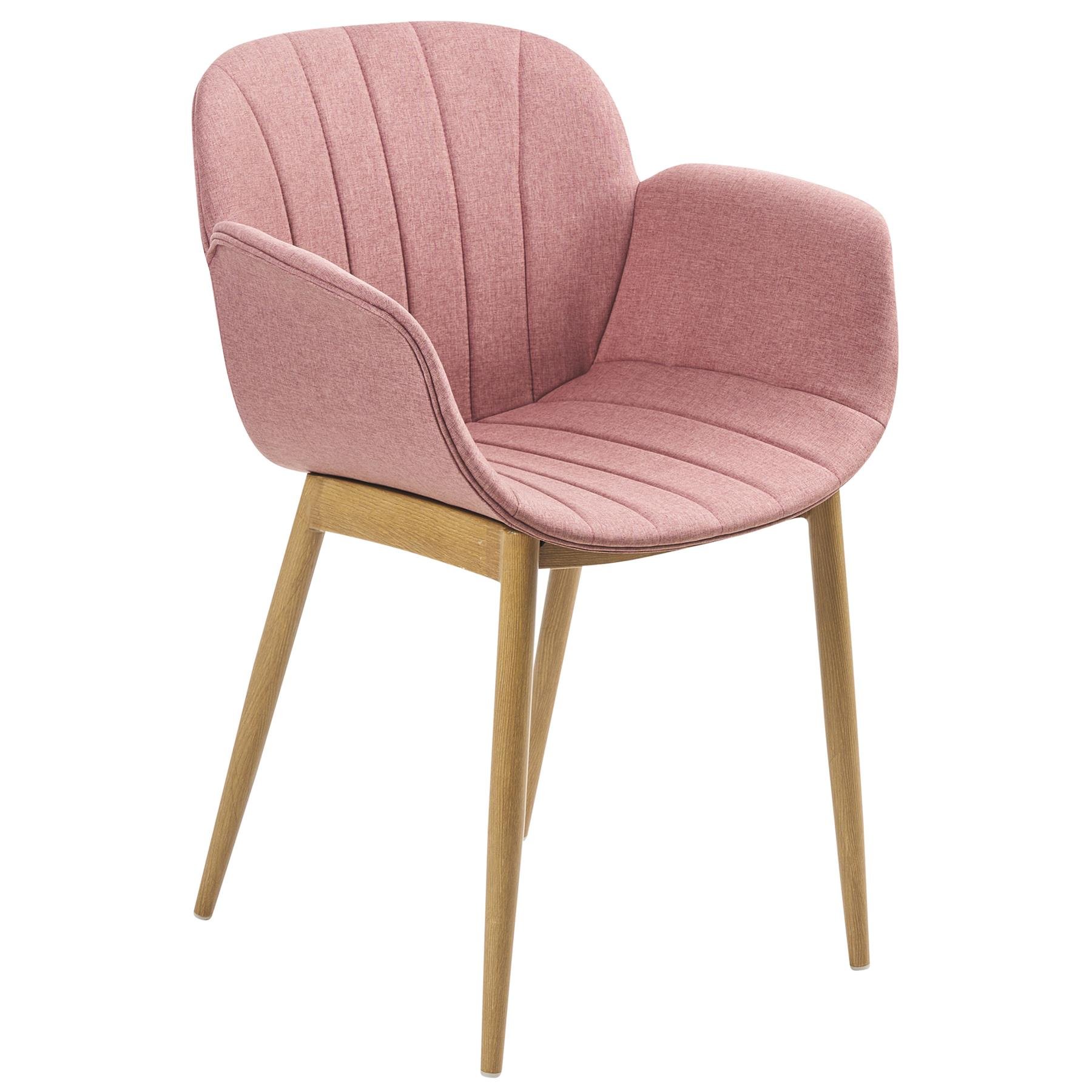Beliani - ALICE - Eetkamerstoel set van 2 - Roze - Polyester