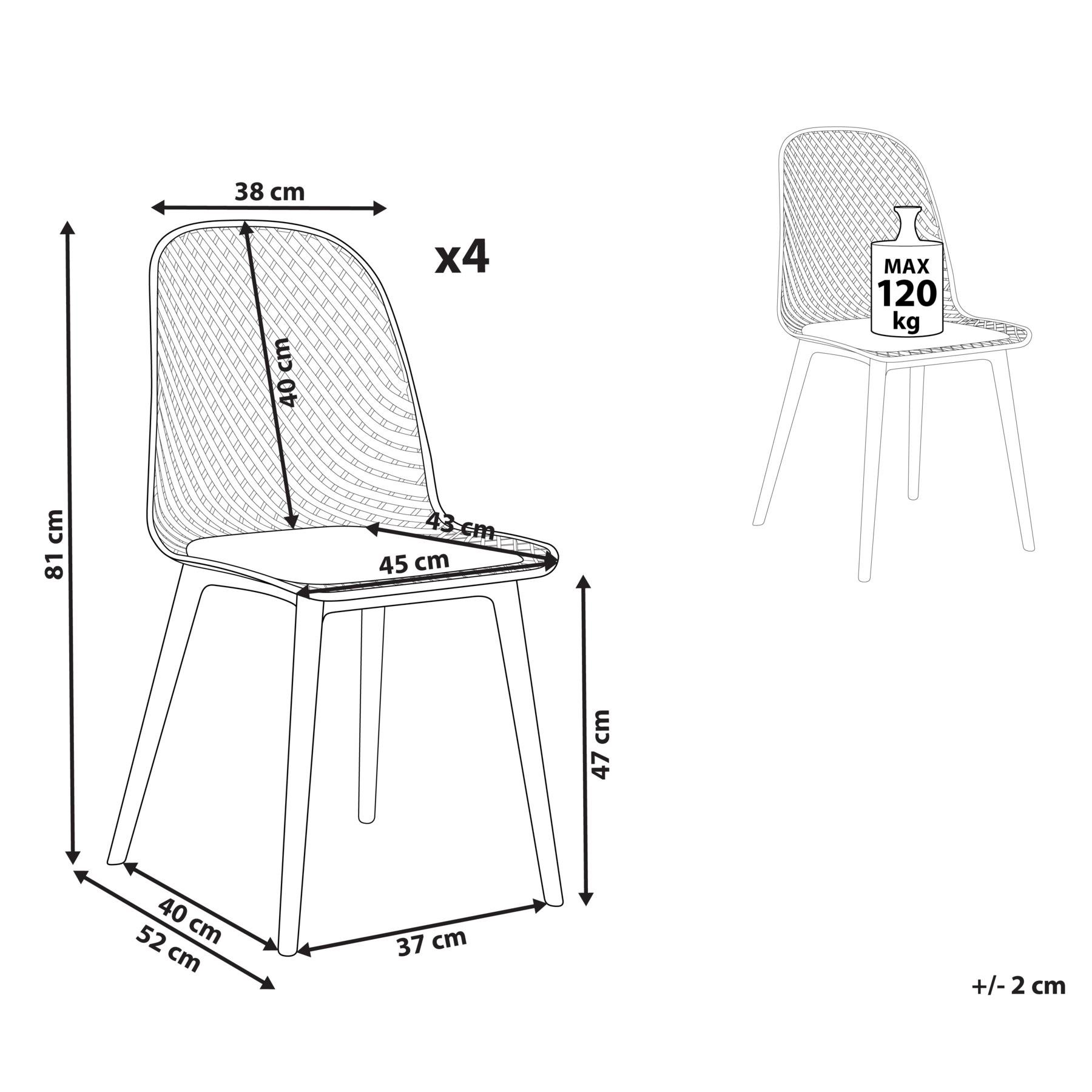 Beliani - EMORY - Eetkamerstoelen set 4 - Wit - Synthetisch