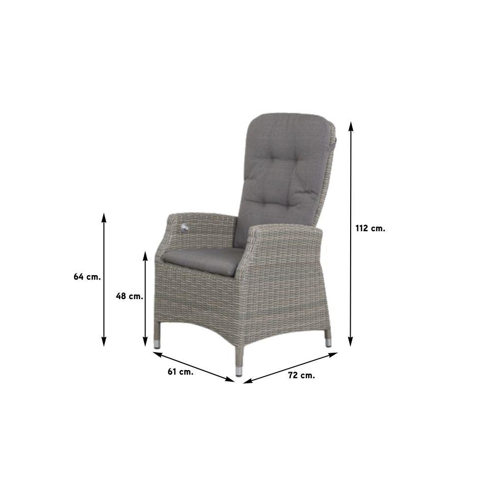 VDG Memphis|Rome grey 100 cm. - tuinset 5-delig - verstelbaar