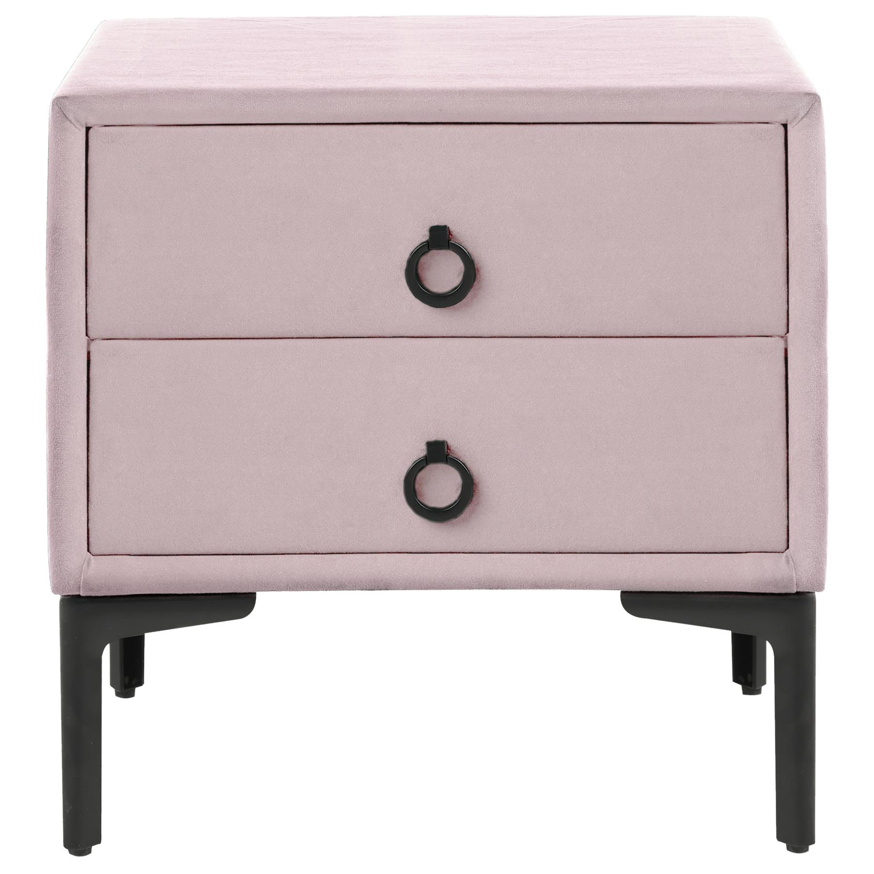 Beliani - SEZANNE - Nachtkastje - Roze - Fluweel