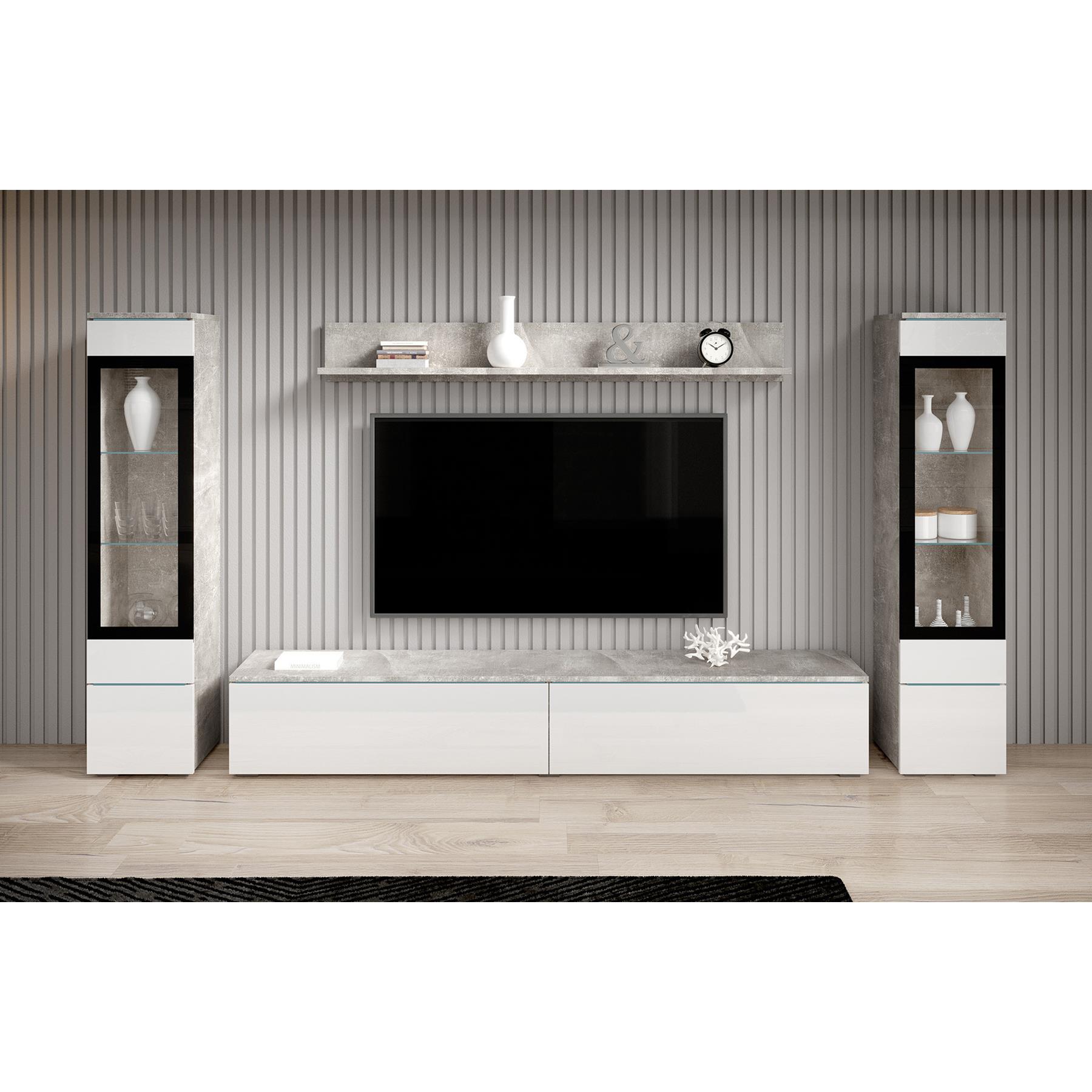 Meubella Wandmeubel Variety - Wit - Betonlook