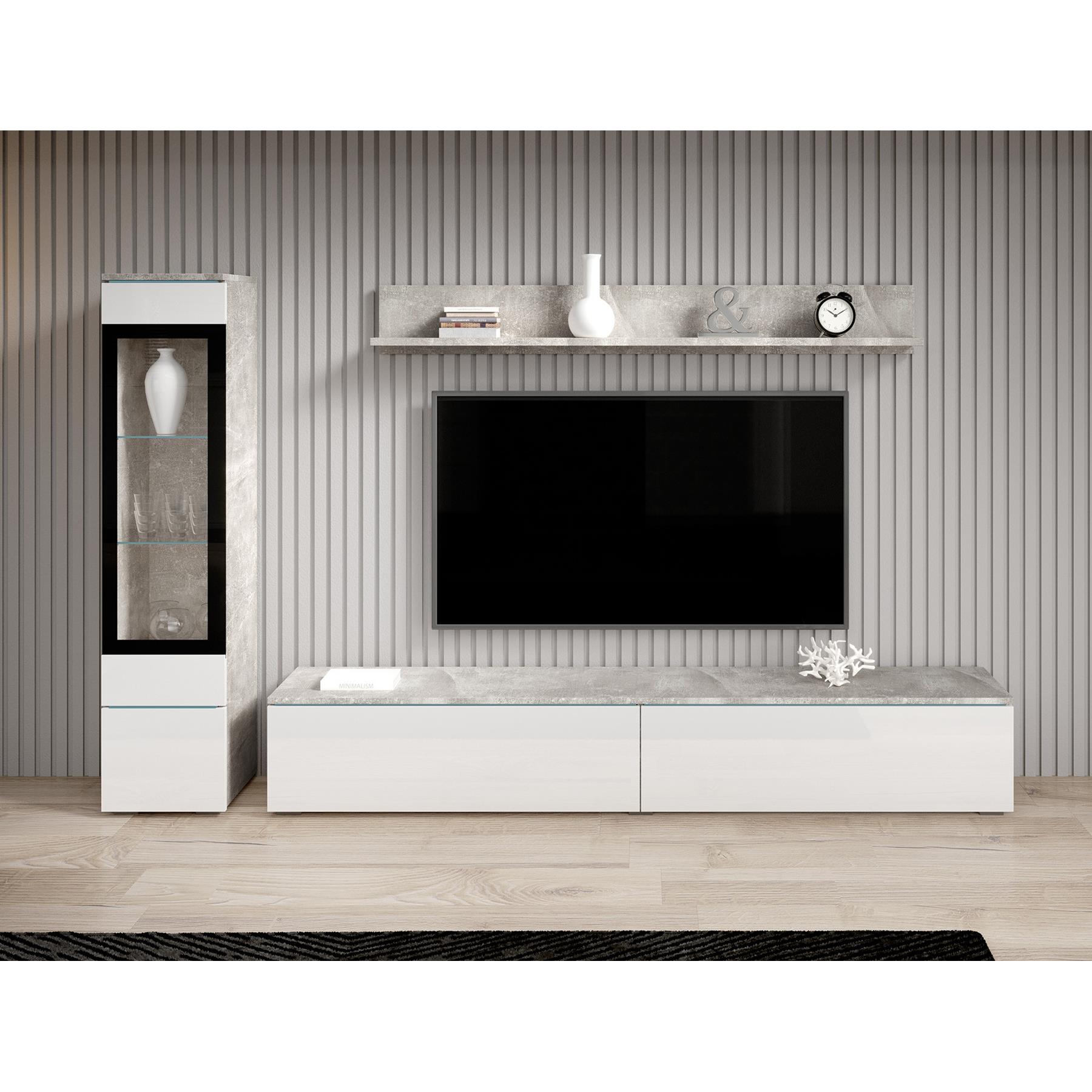Meubella Wandmeubel Verity - Wit - Betonlook