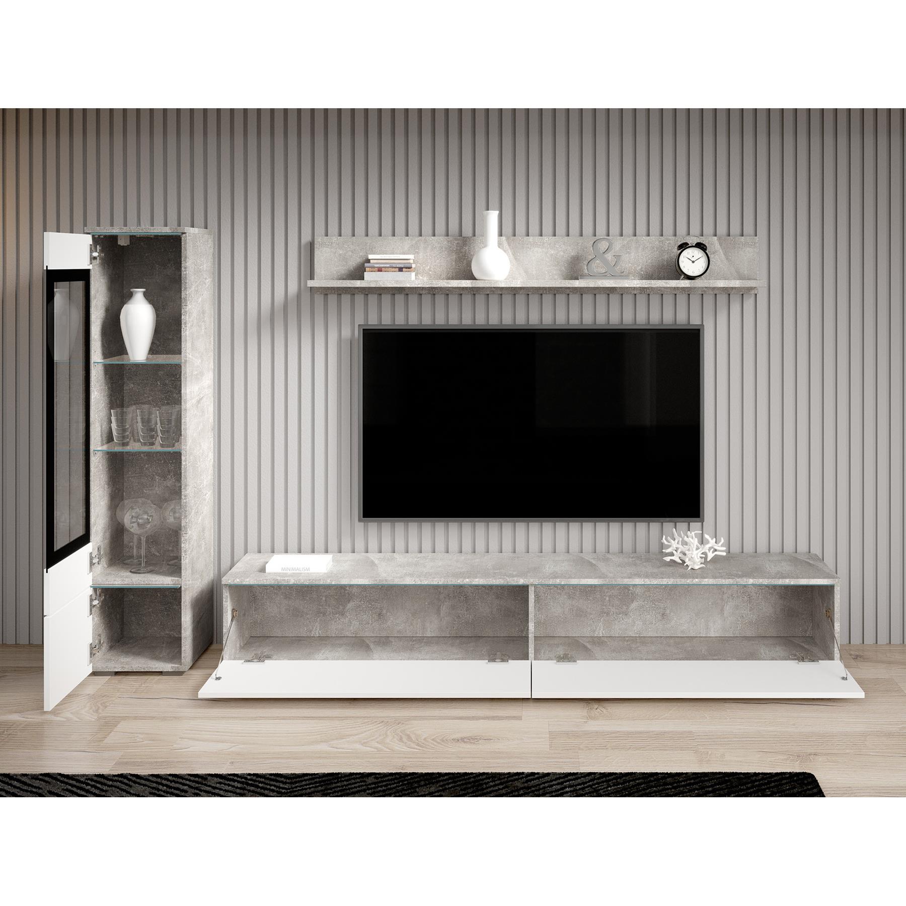 Meubella Wandmeubel Verity - Wit - Betonlook