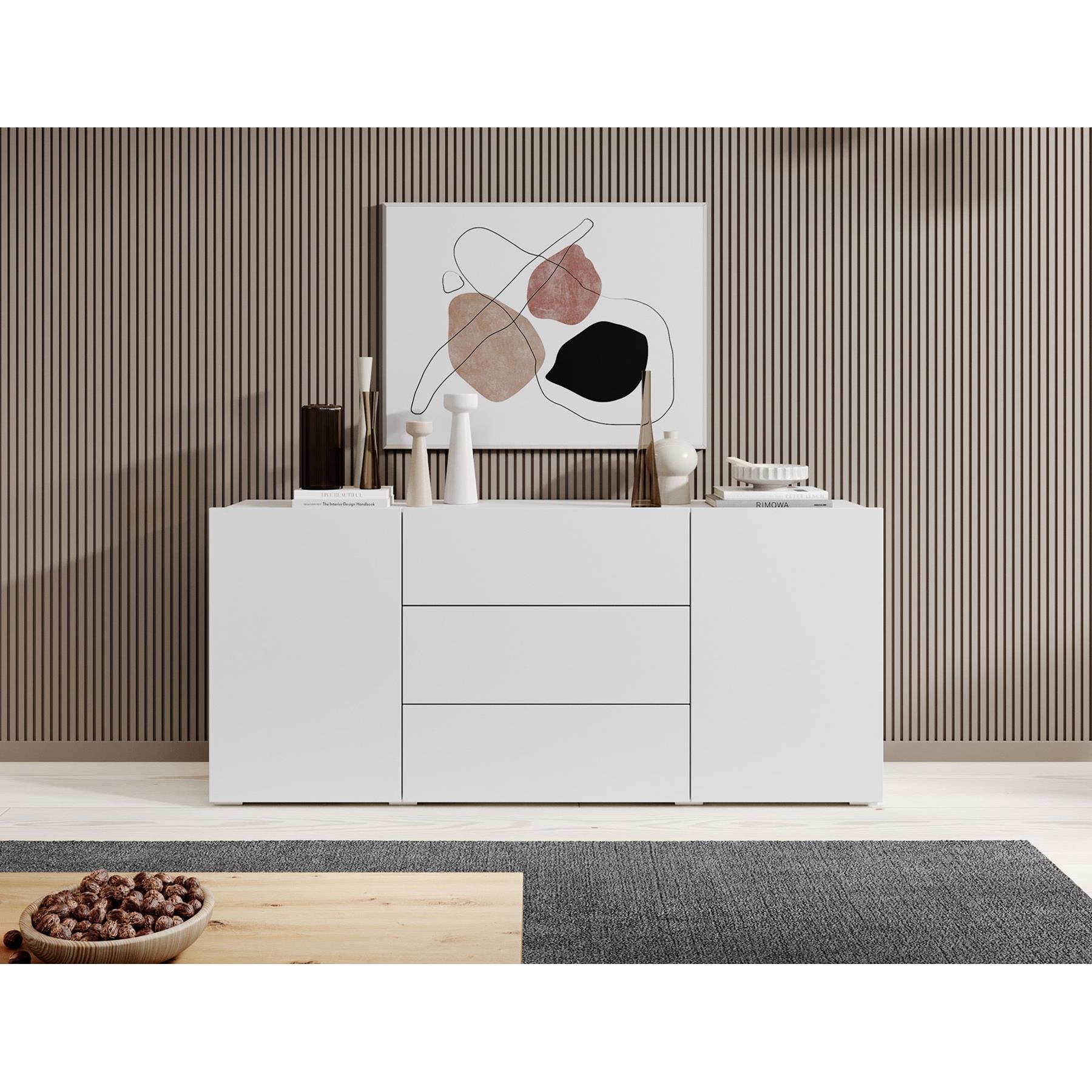 Meubella Dressoir Asilento - Mat wit - 140 cm