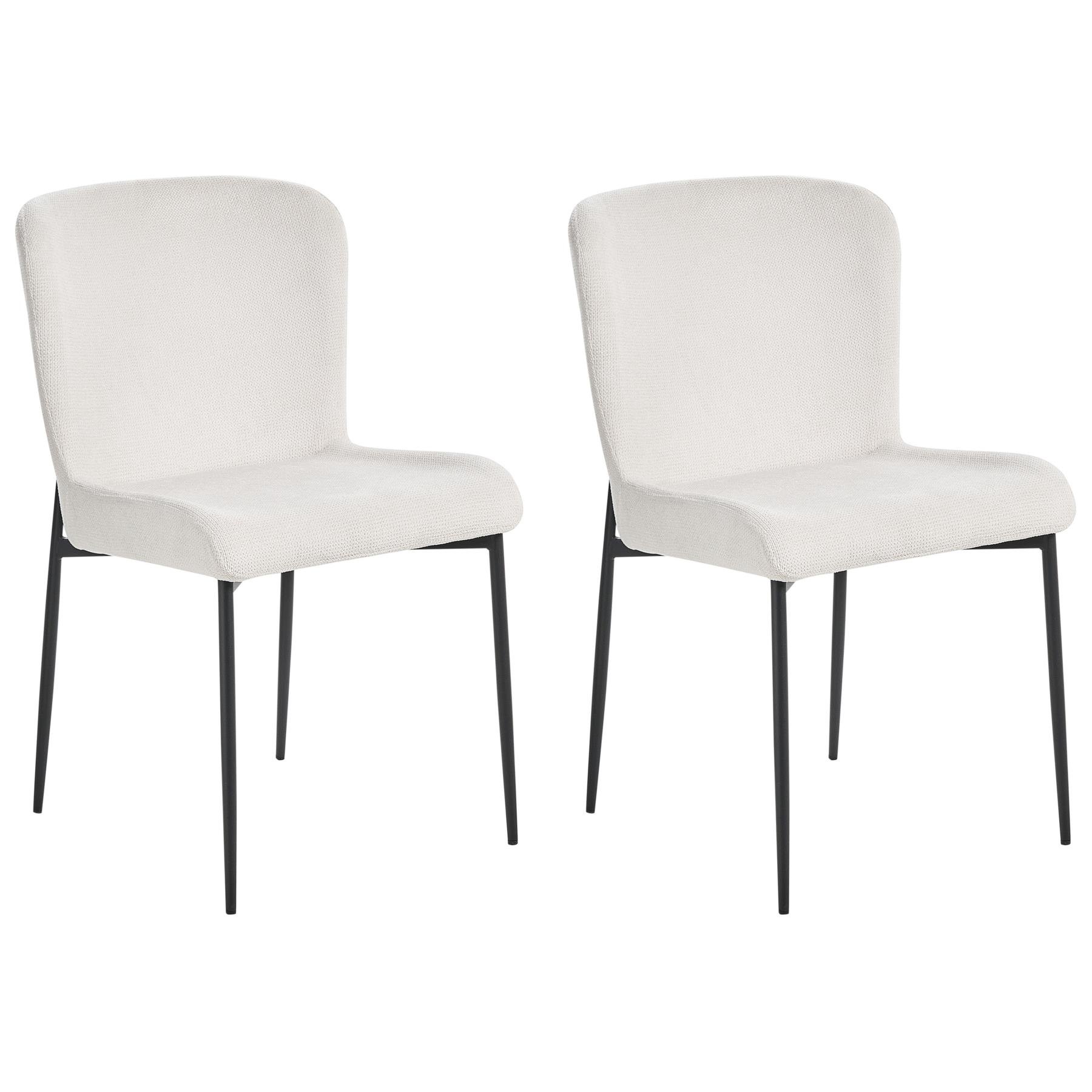 Beliani - ADA - Eetkamerstoel set van 2 - Wit - Polyester