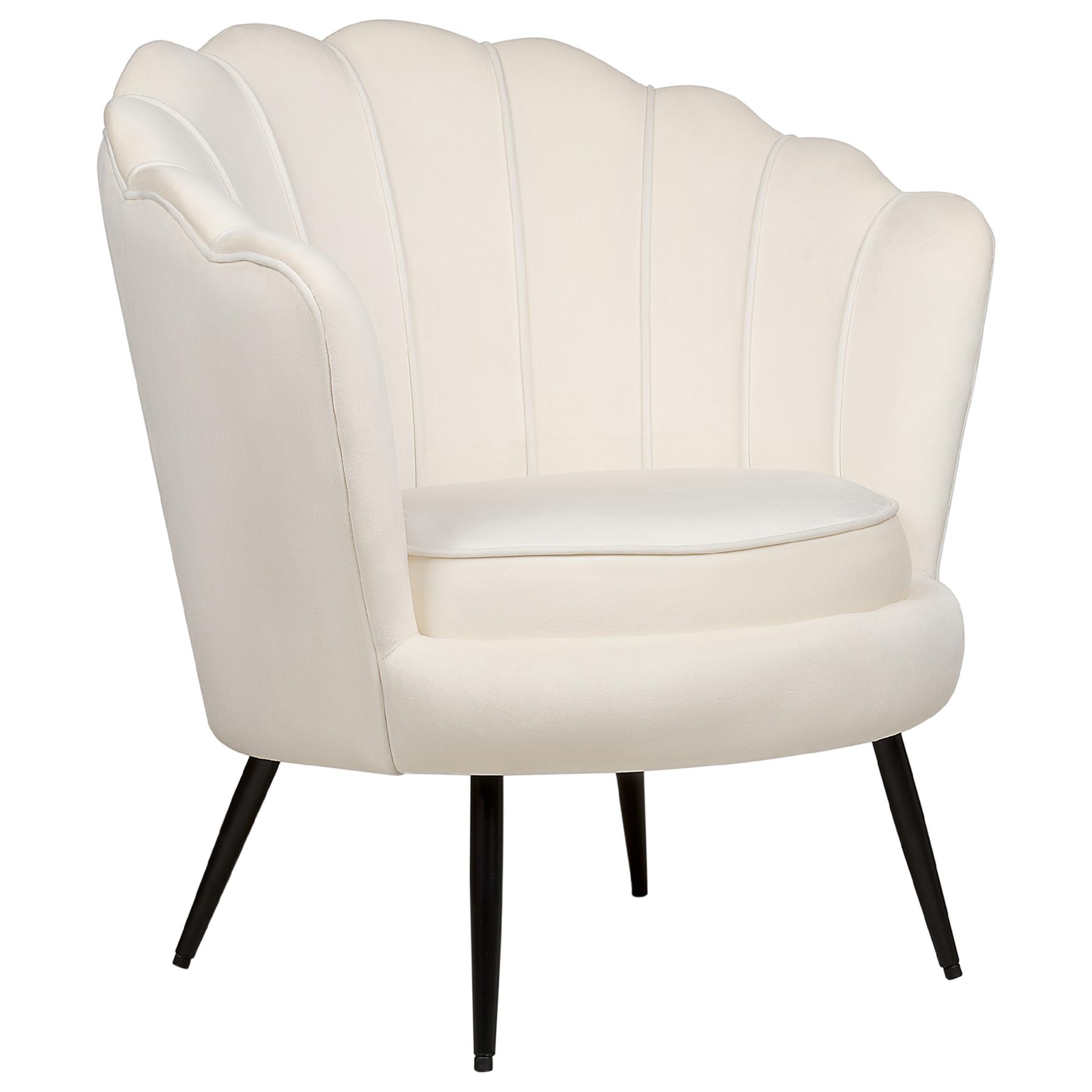 Beliani - LOVIKKA - Fauteuil - Gebroken wit - Fluweel