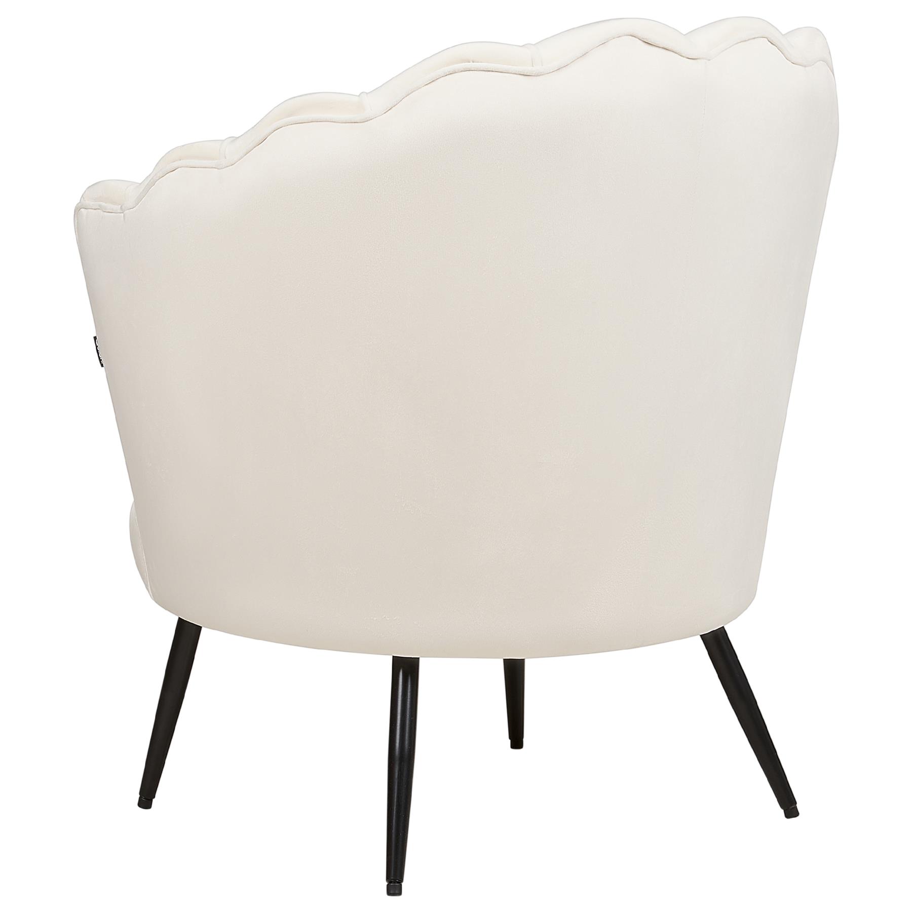 Beliani - LOVIKKA - Fauteuil - Gebroken wit - Fluweel