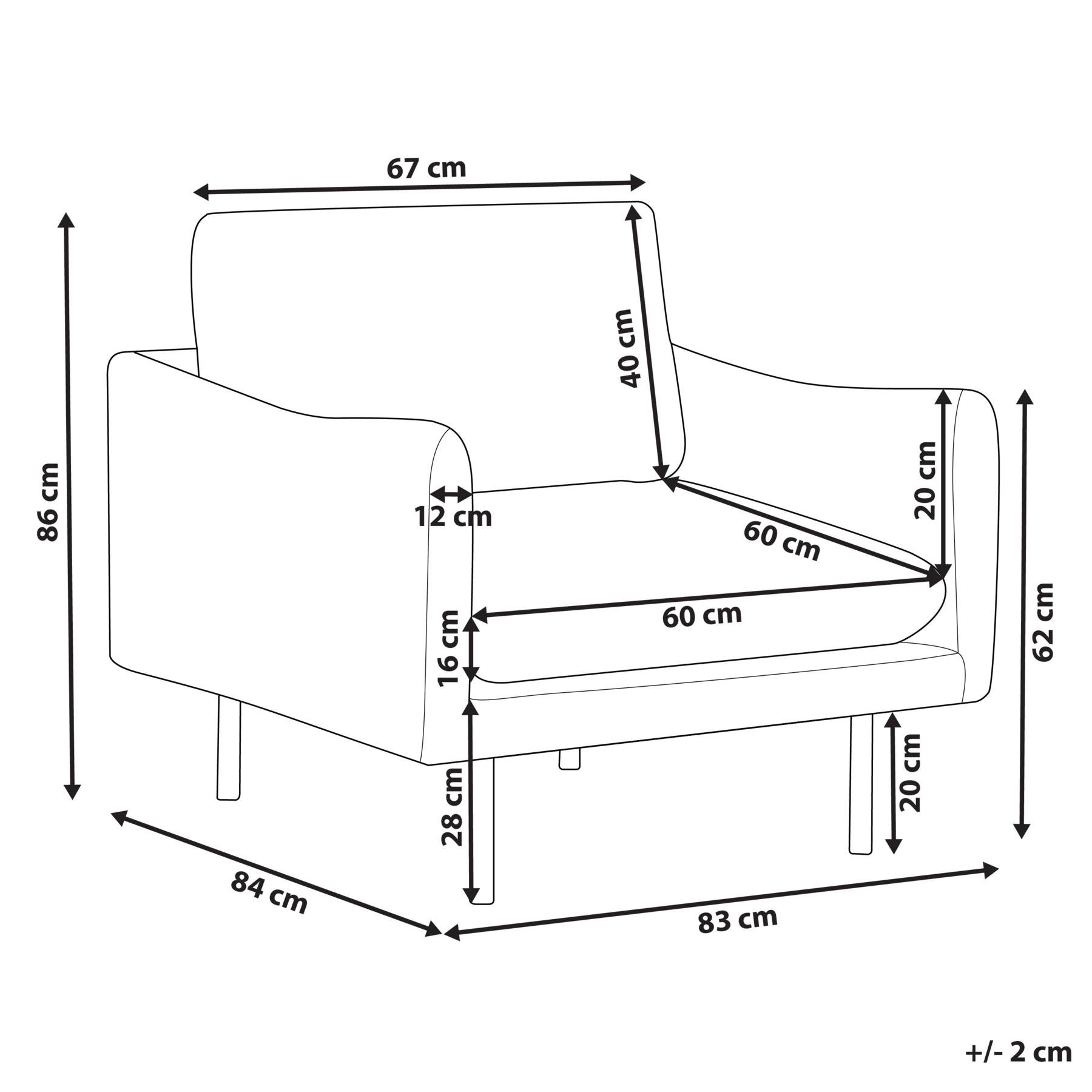 Beliani - VINTERBRO - Fauteuil - Lichtbeige - Fluweel