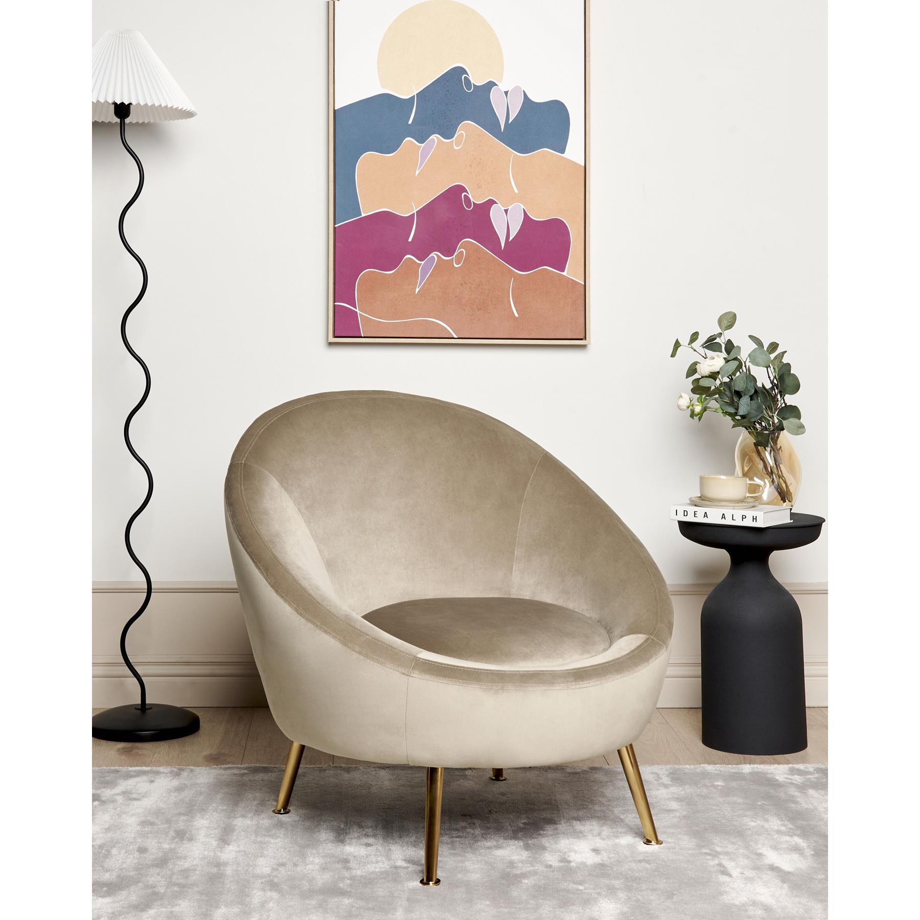 Beliani - LANGA - Fauteuil - Taupe - Fluweel