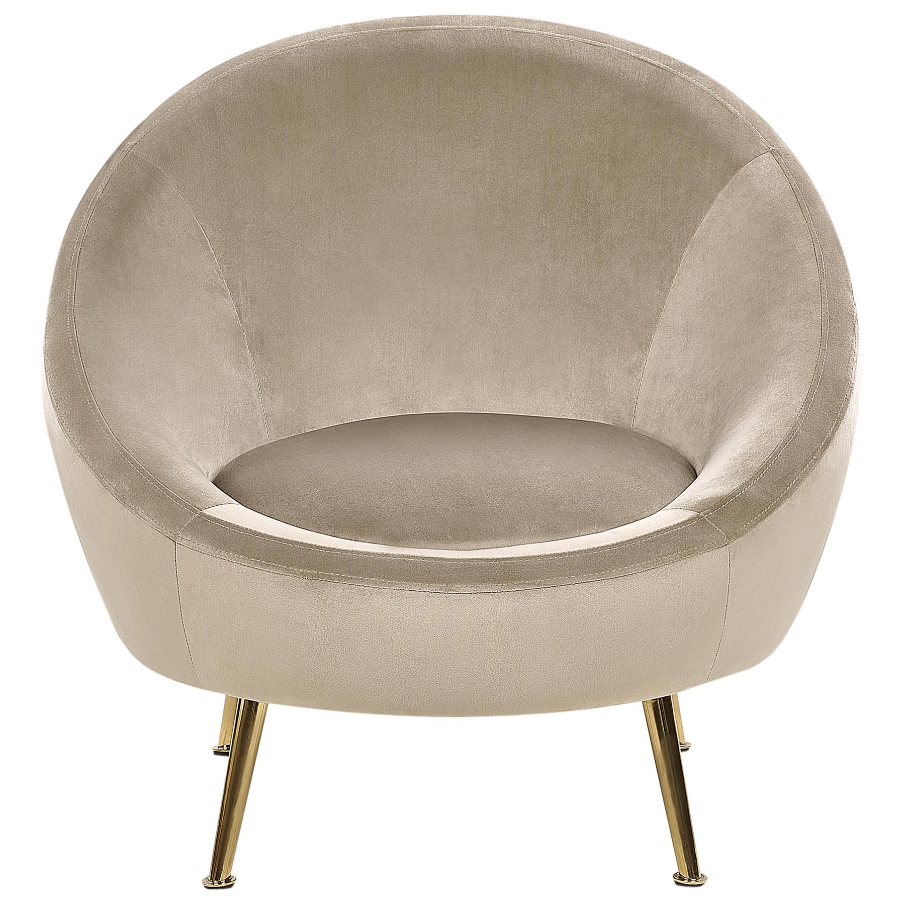 Beliani - LANGA - Fauteuil - Taupe - Fluweel