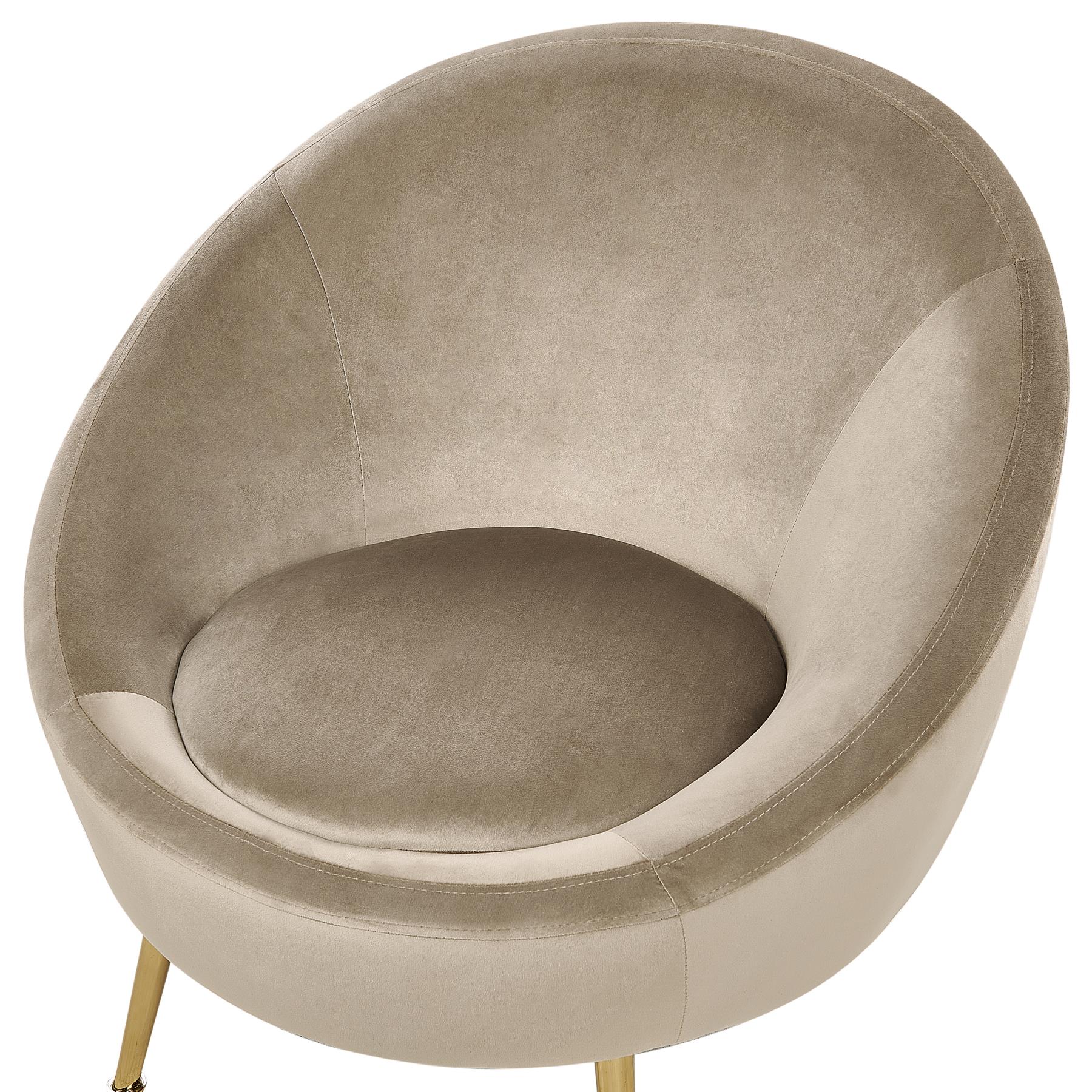 Beliani - LANGA - Fauteuil - Taupe - Fluweel
