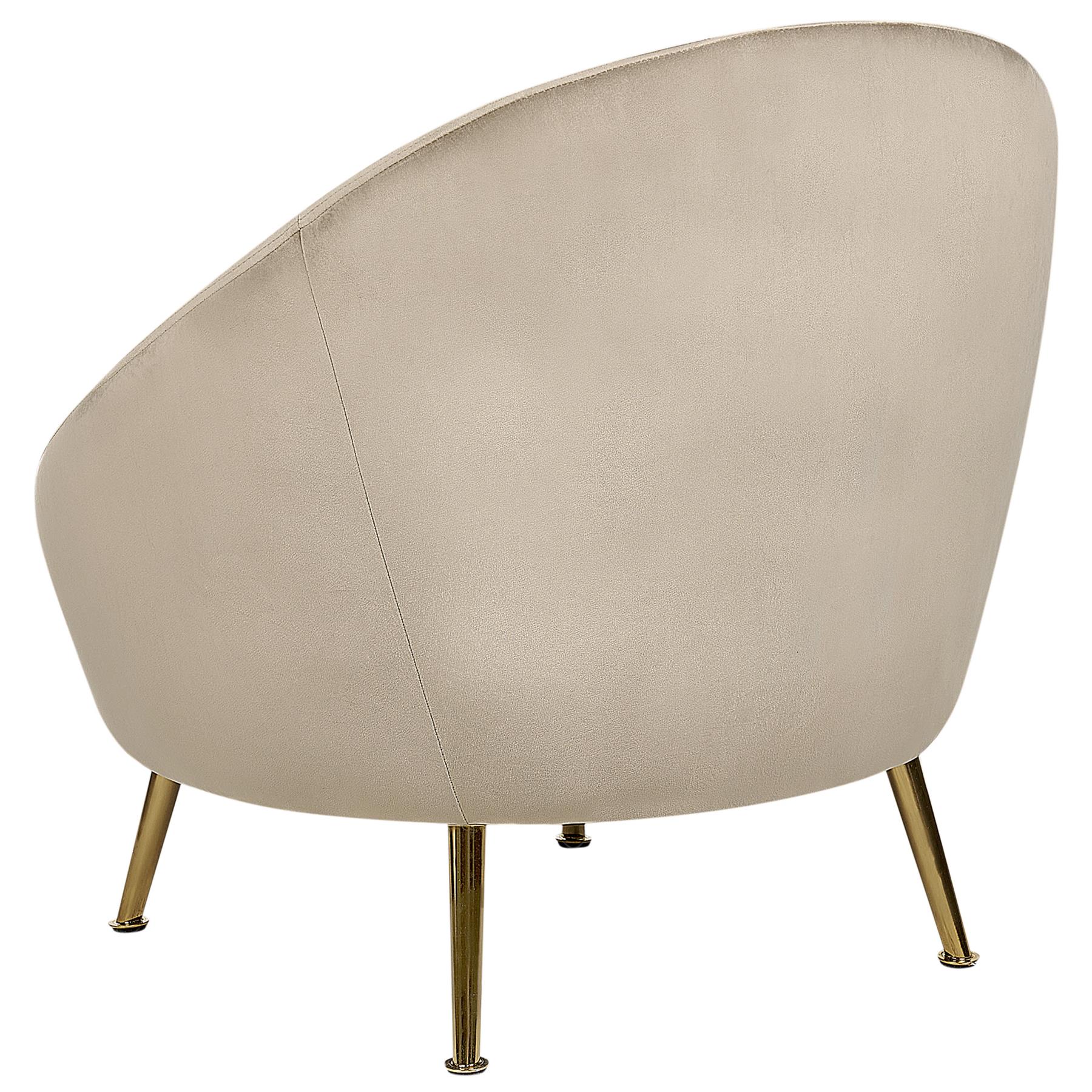 Beliani - LANGA - Fauteuil - Taupe - Fluweel