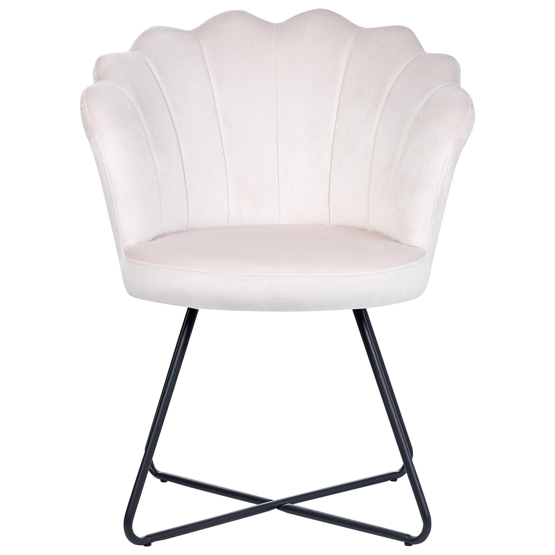 Beliani - LOVELOCK - Fauteuil - Off-white - Fluweel