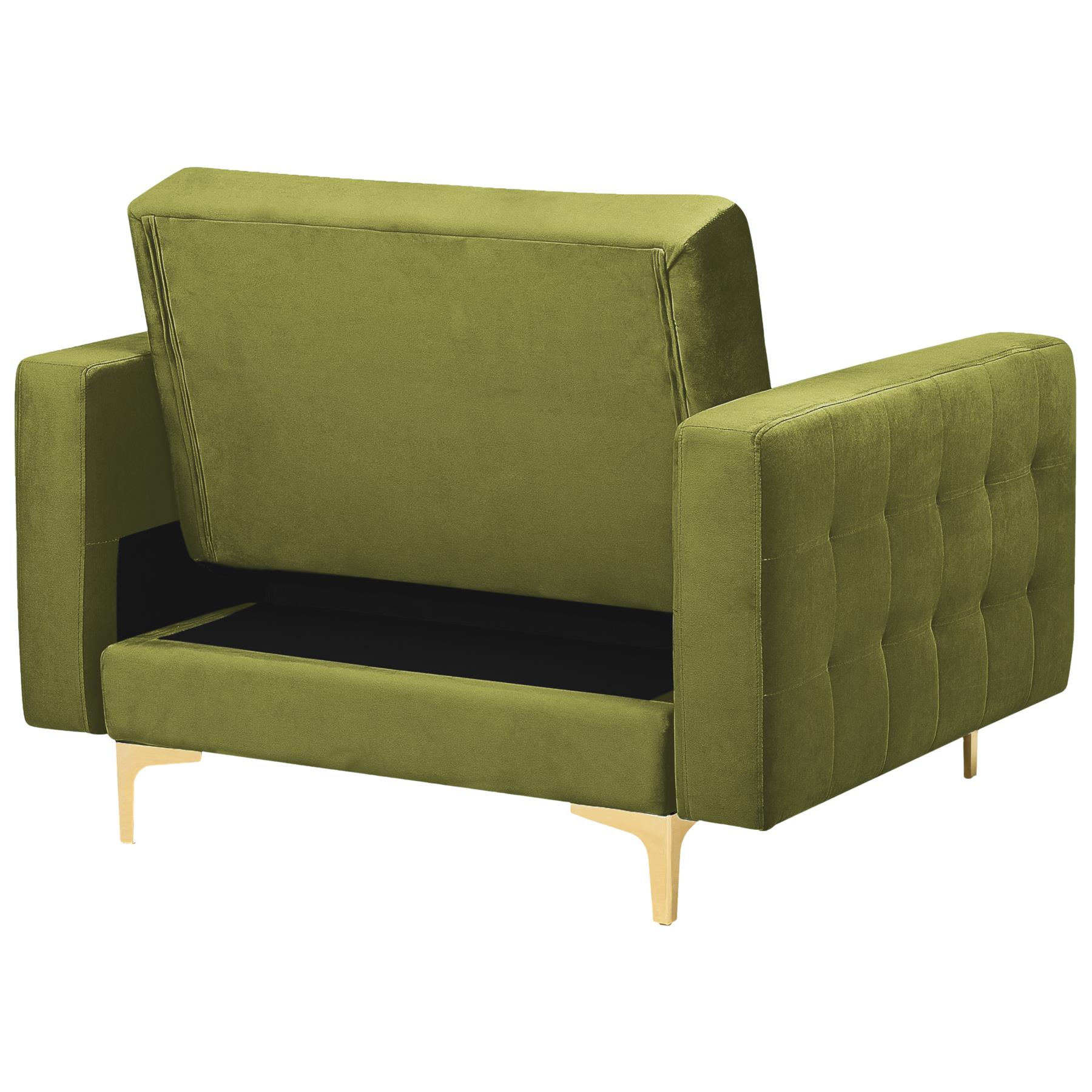 Beliani - ABERDEEN - Fauteuil - Groen - Fluweel