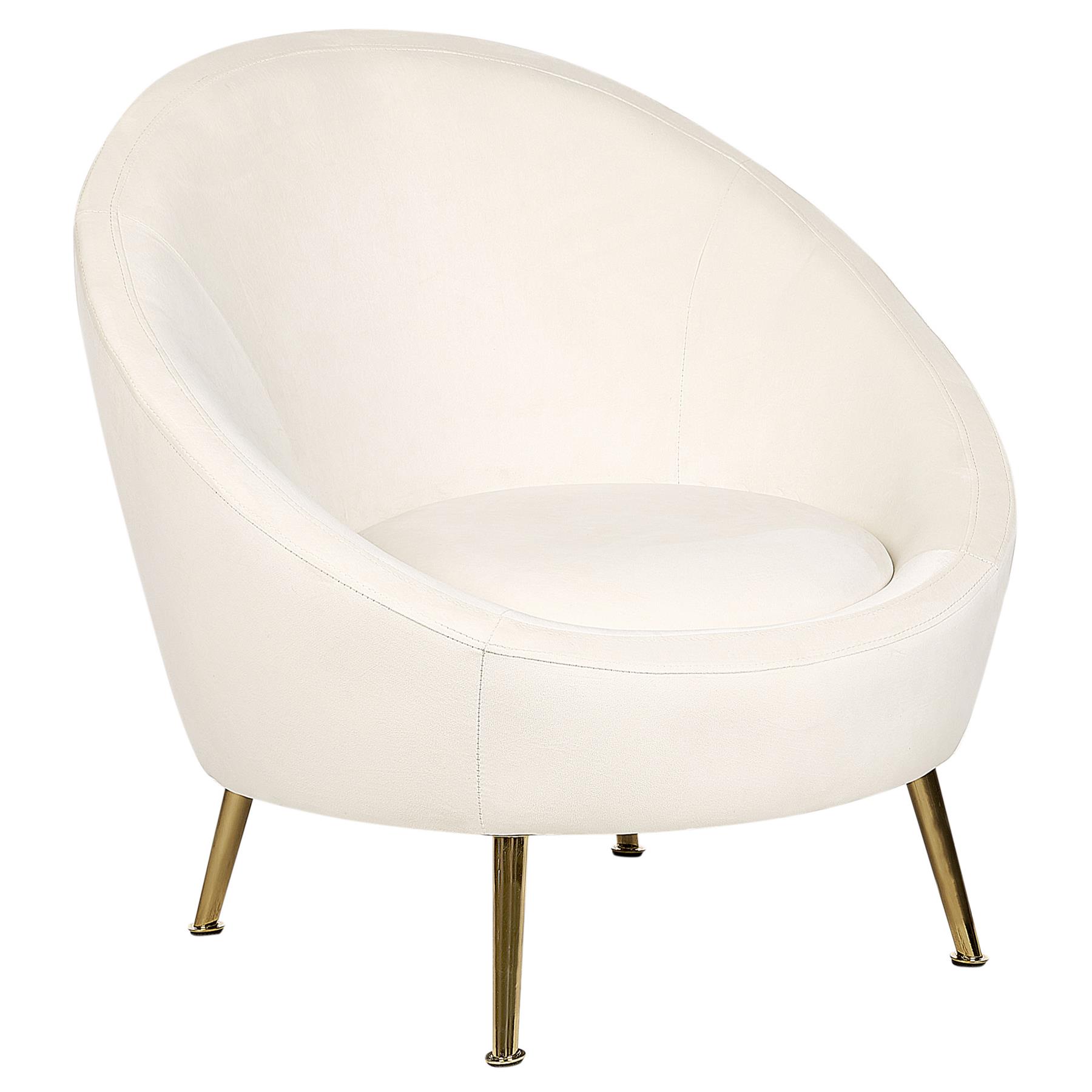 Beliani - LANGA - Fauteuil - Gebroken wit - Fluweel