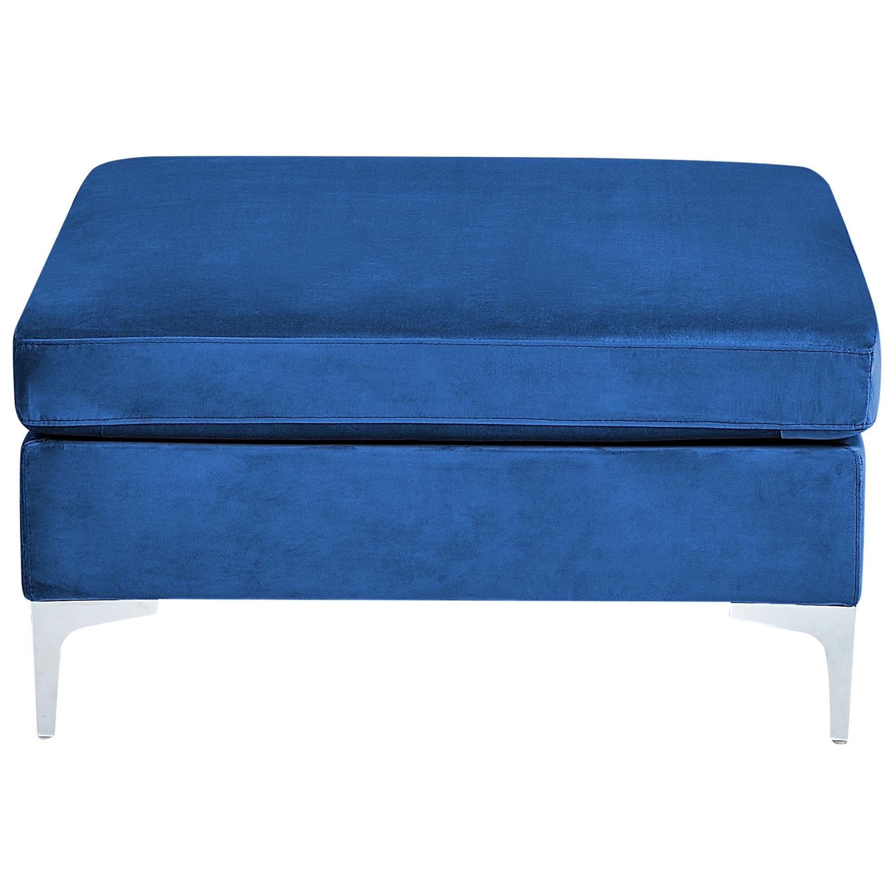 Beliani - EVJA - Ottomaan - Marineblauw - Fluweel