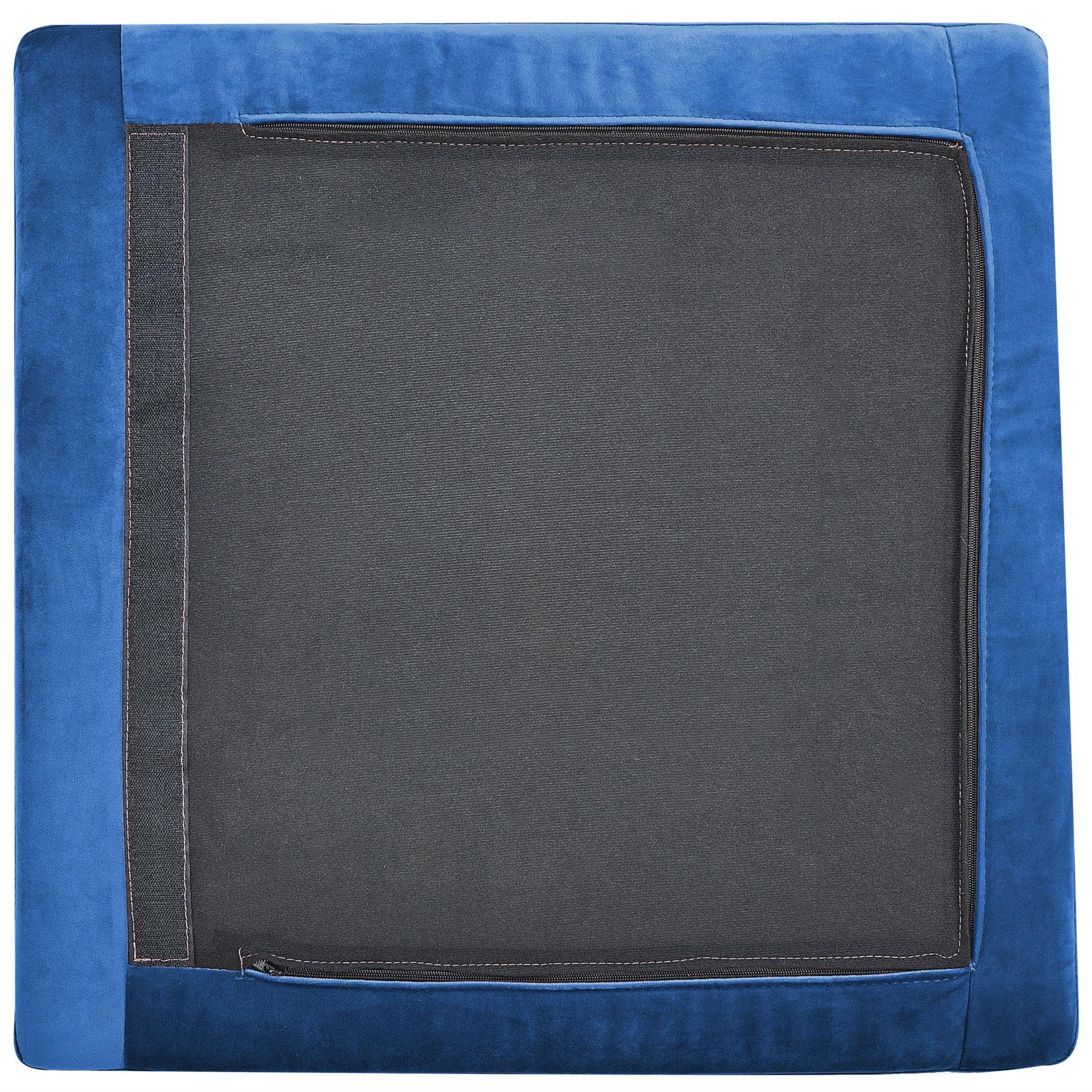 Beliani - EVJA - Ottomaan - Marineblauw - Fluweel