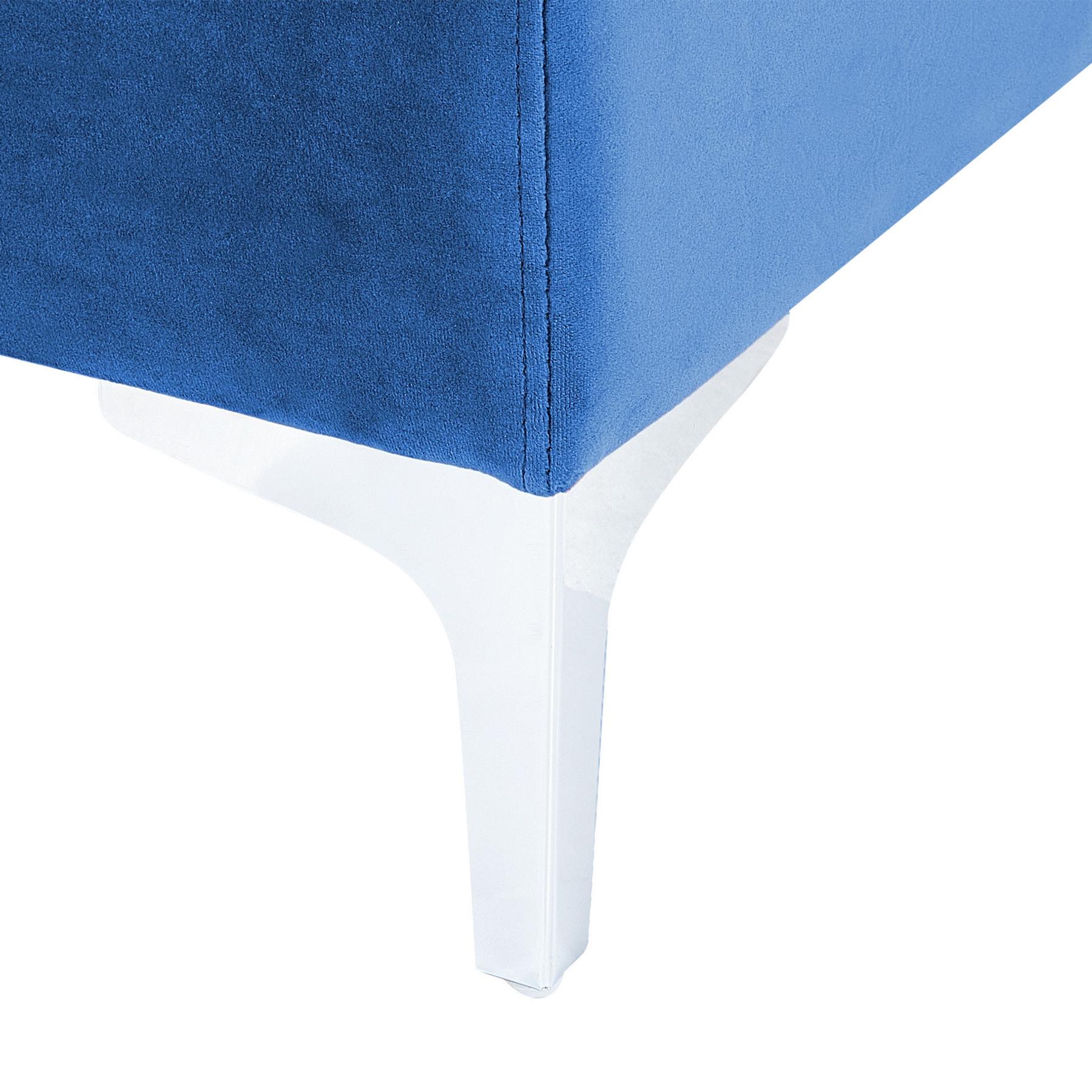 Beliani - EVJA - Ottomaan - Marineblauw - Fluweel