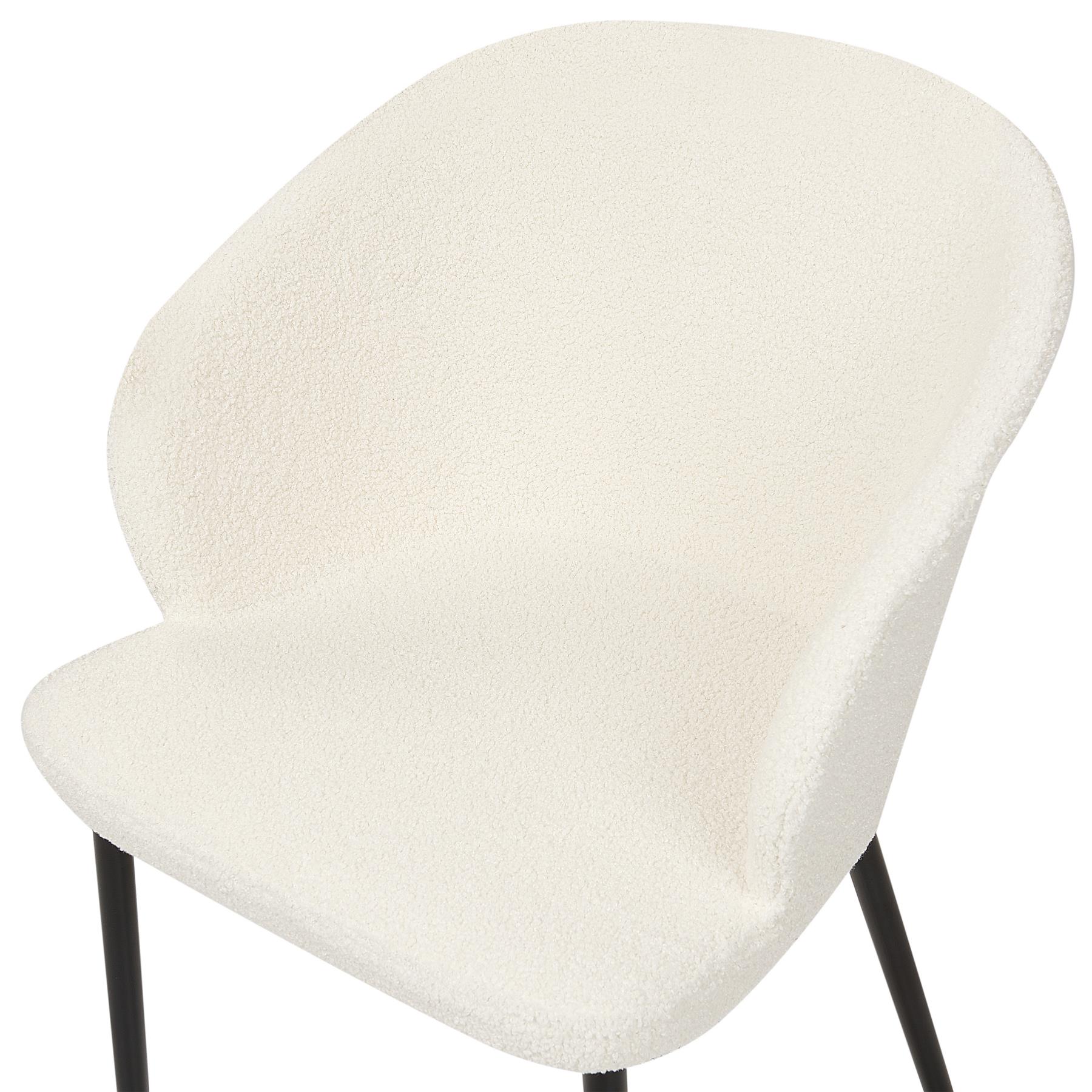 Beliani - MASON - Eetkamerstoel set van 2 - Off-white - Polyester
