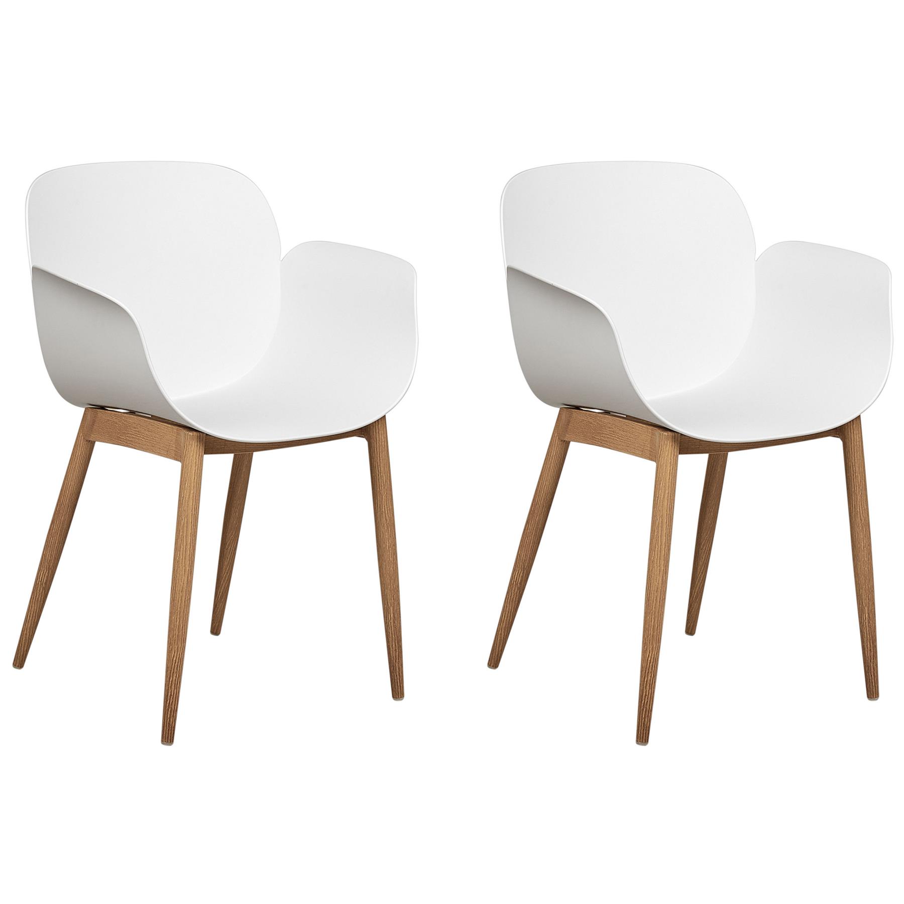 Beliani - ABILENE - Eetkamerstoelen set van 2 - Wit - Plastic