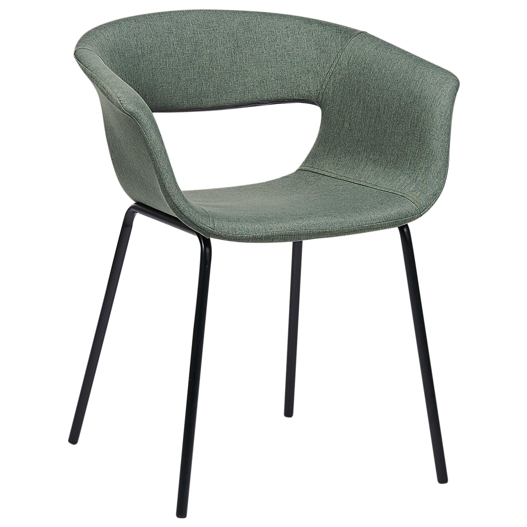 Beliani - ELMA - Eetkamerstoelen set van 2 - Donkergroen - Polyester