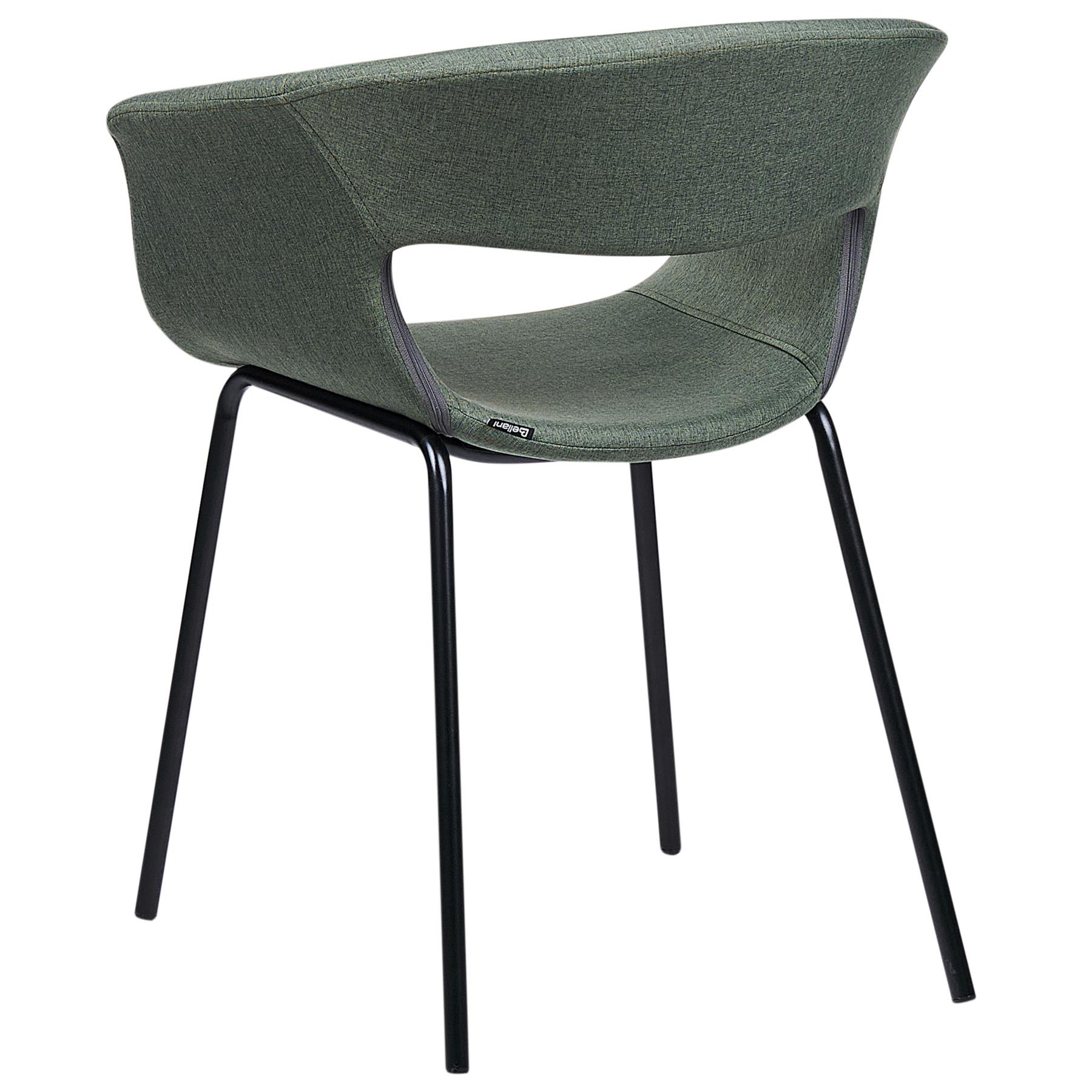 Beliani - ELMA - Eetkamerstoelen set van 2 - Donkergroen - Polyester