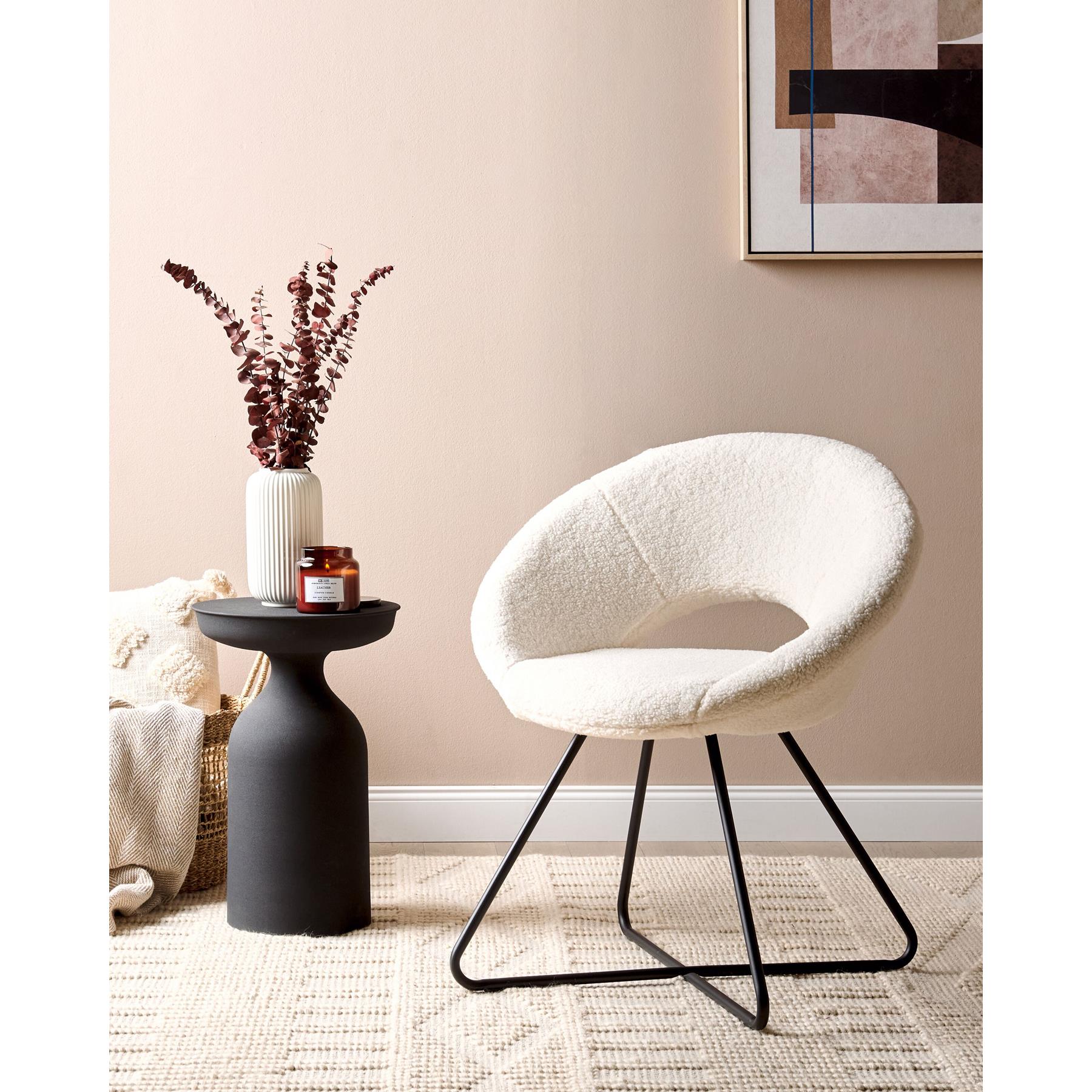 Beliani - RACHEL - Fauteuil - Wit - Bouclé