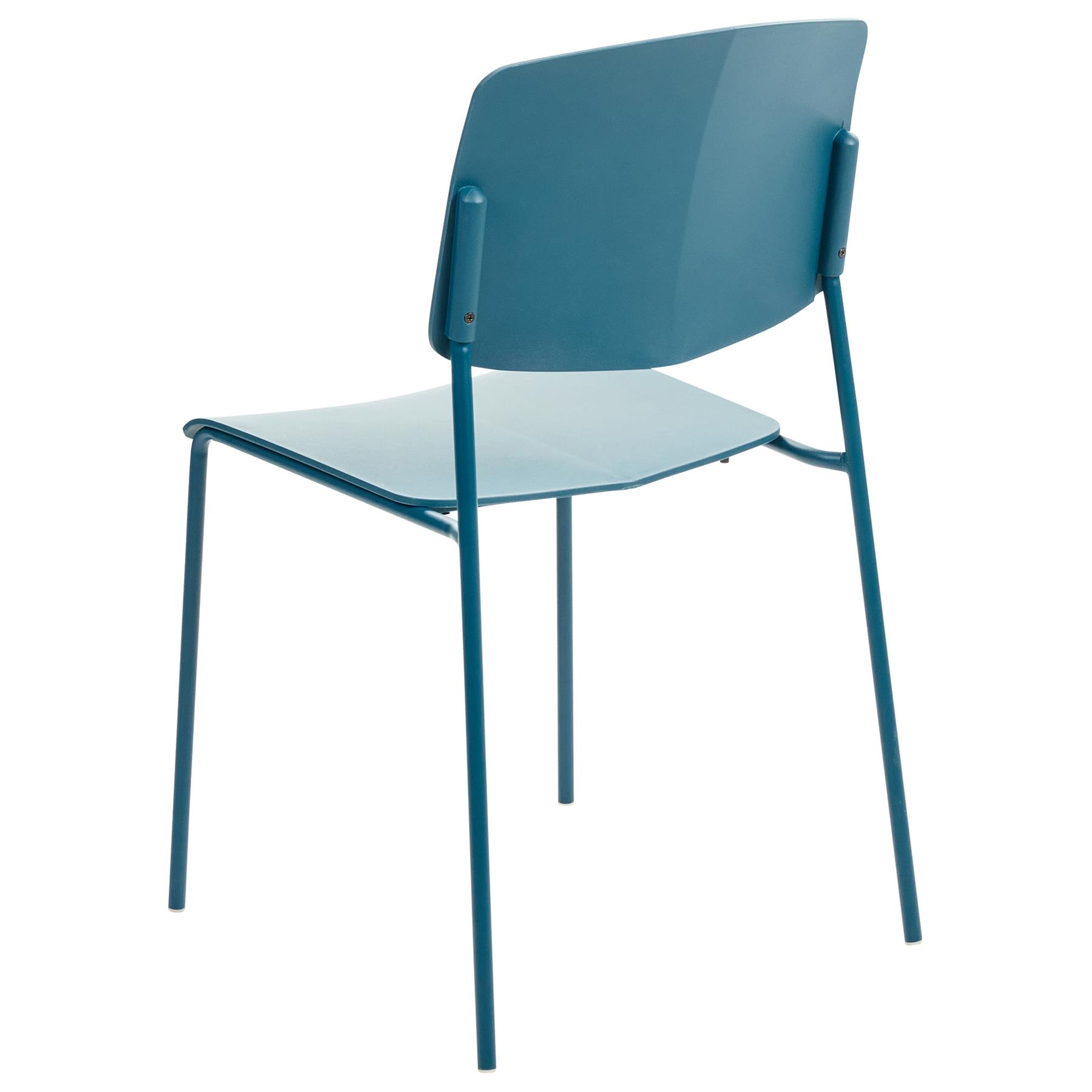 Beliani - ASTORIA - Eetkamerstoel set van 4 - Blauw - Plastic