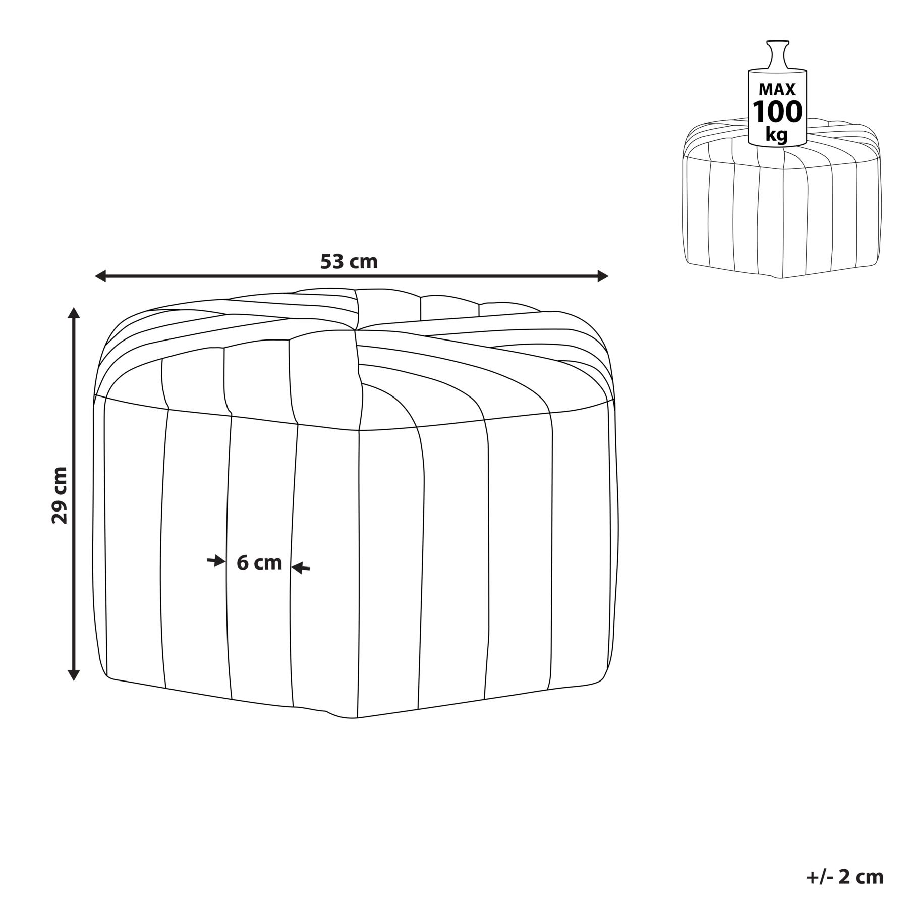 Beliani - MURIETTA - Poef - Lichtgrijs - Fluweel