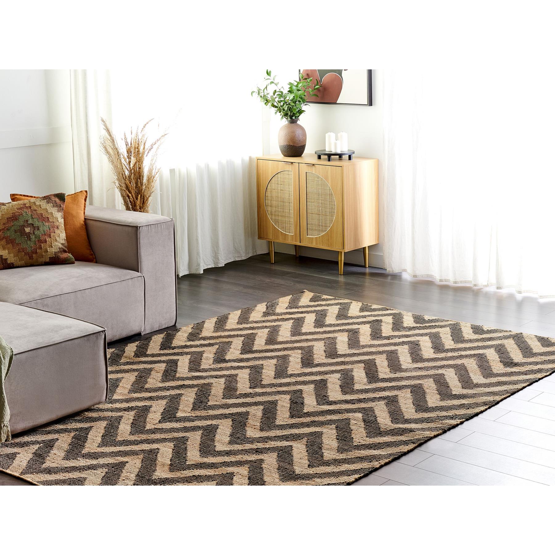 Beliani-DEDEPINARI-Laagpolig vloerkleed-Beige-200 x 300 cm-Jute