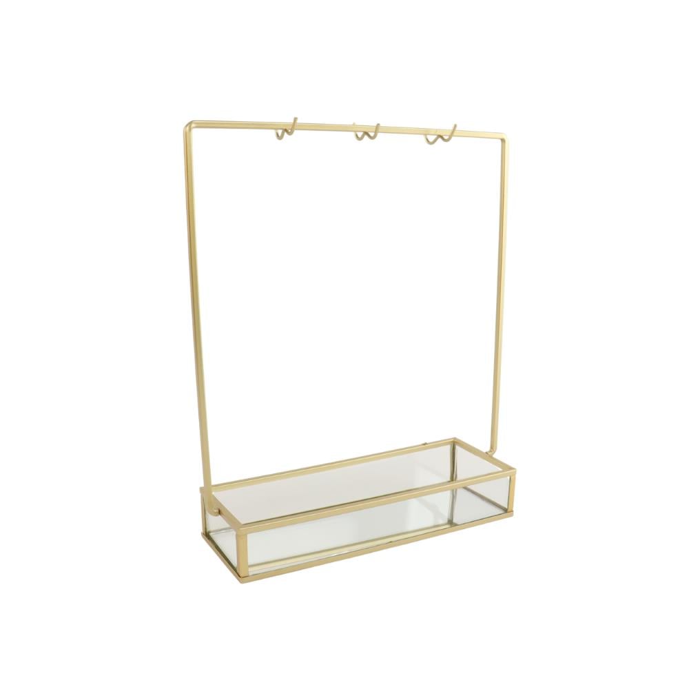MISOU Sieradenrekje Sieradenhouder Glas Goud 20x7x26cm Sieradendoos