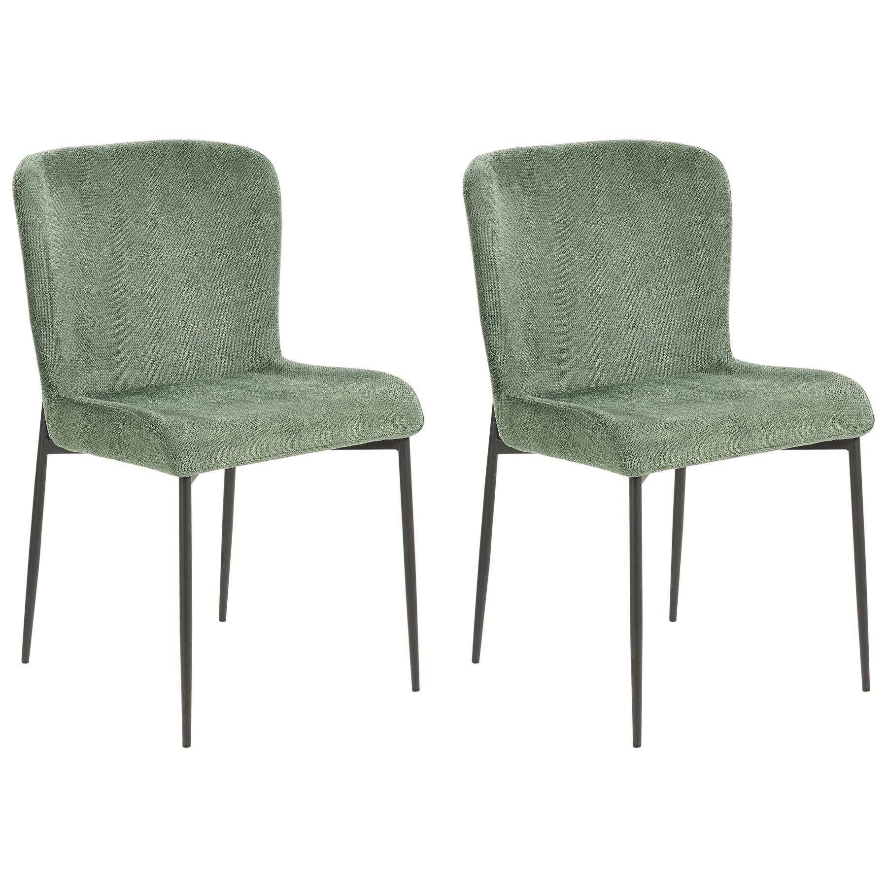 Beliani - ADA - Eetkamerstoel set van 2 - Donkergroen - Polyester