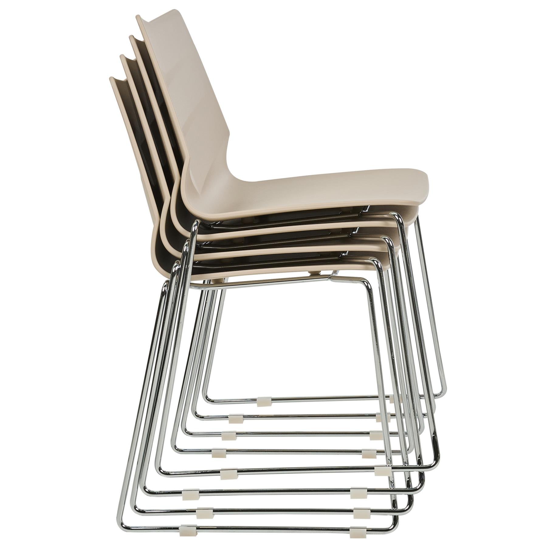 Beliani - HARTLEY - Eetkamerstoel set van 4 - Beige - Plastic