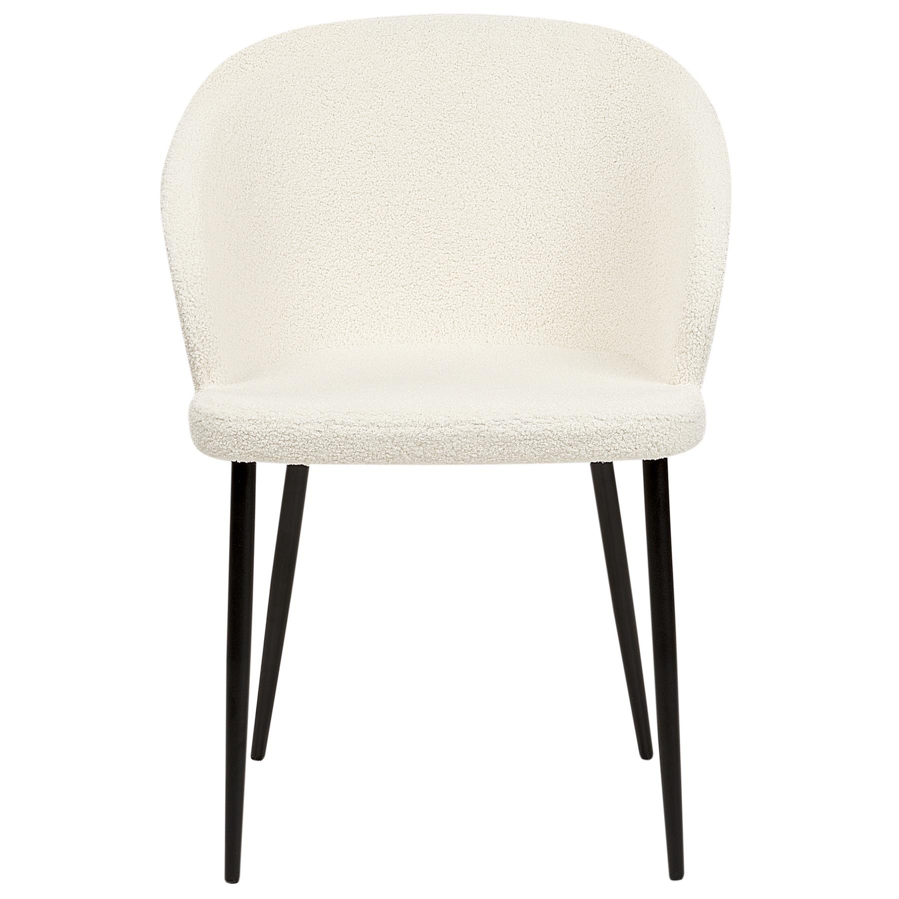 Beliani - MASON - Eetkamerstoel set van 2 - Off-white - Polyester