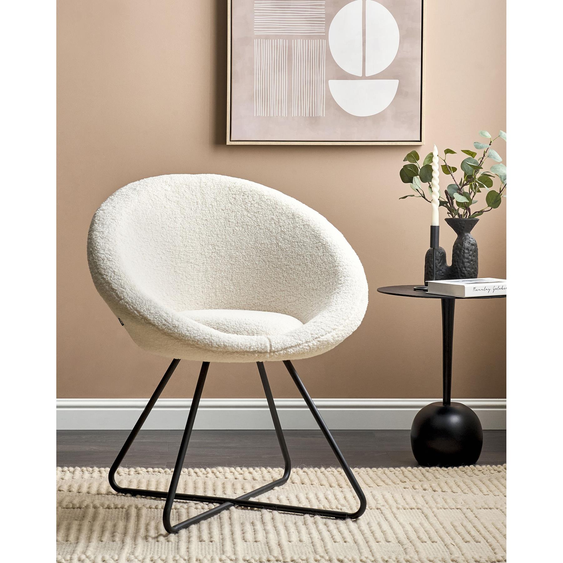 Beliani - FLOBY II - Fauteuil - Crème - Bouclé