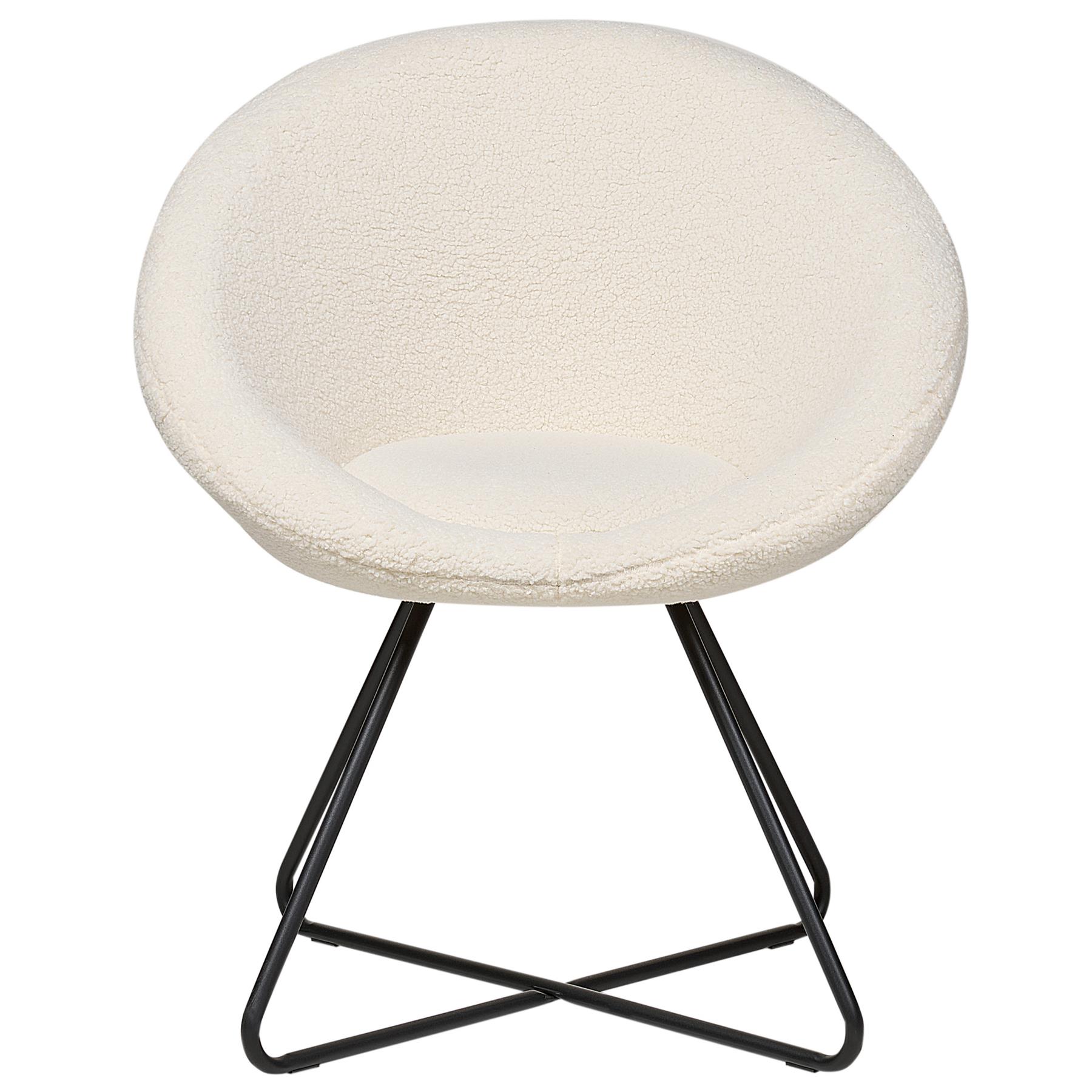 Beliani - FLOBY II - Fauteuil - Crème - Bouclé