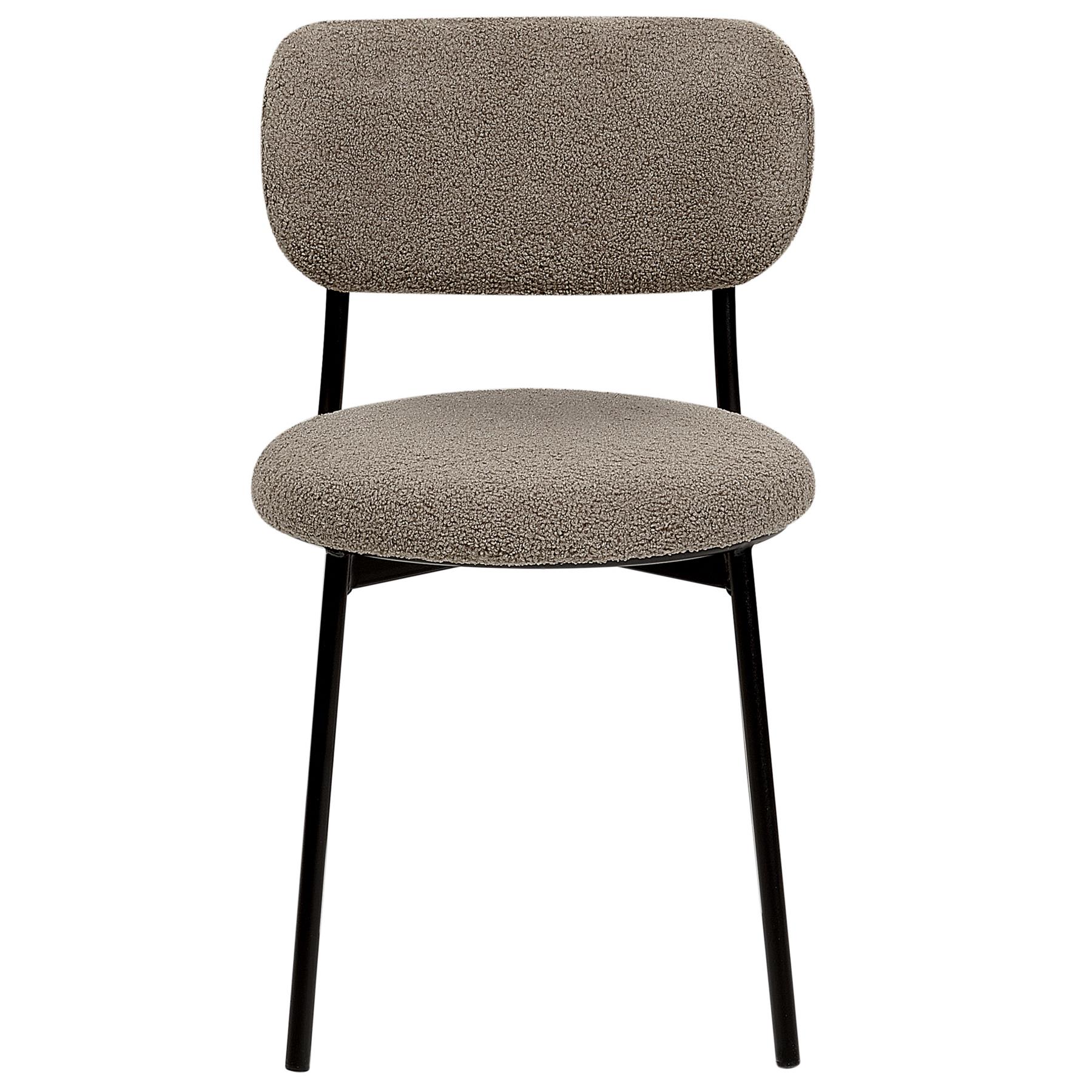 Beliani - CASEY - Eetkamerstoelen set van 2 - Taupe - Bouclé