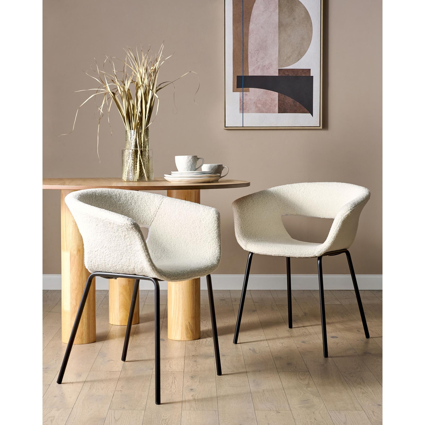 Beliani - ELMA - Eetkamerstoelen set van 2 - Gebroken wit - Polyester