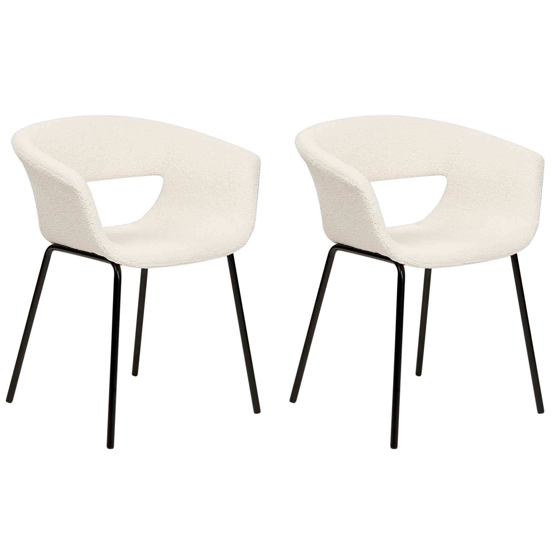 Beliani - ELMA - Eetkamerstoelen set van 2 - Gebroken wit - Polyester