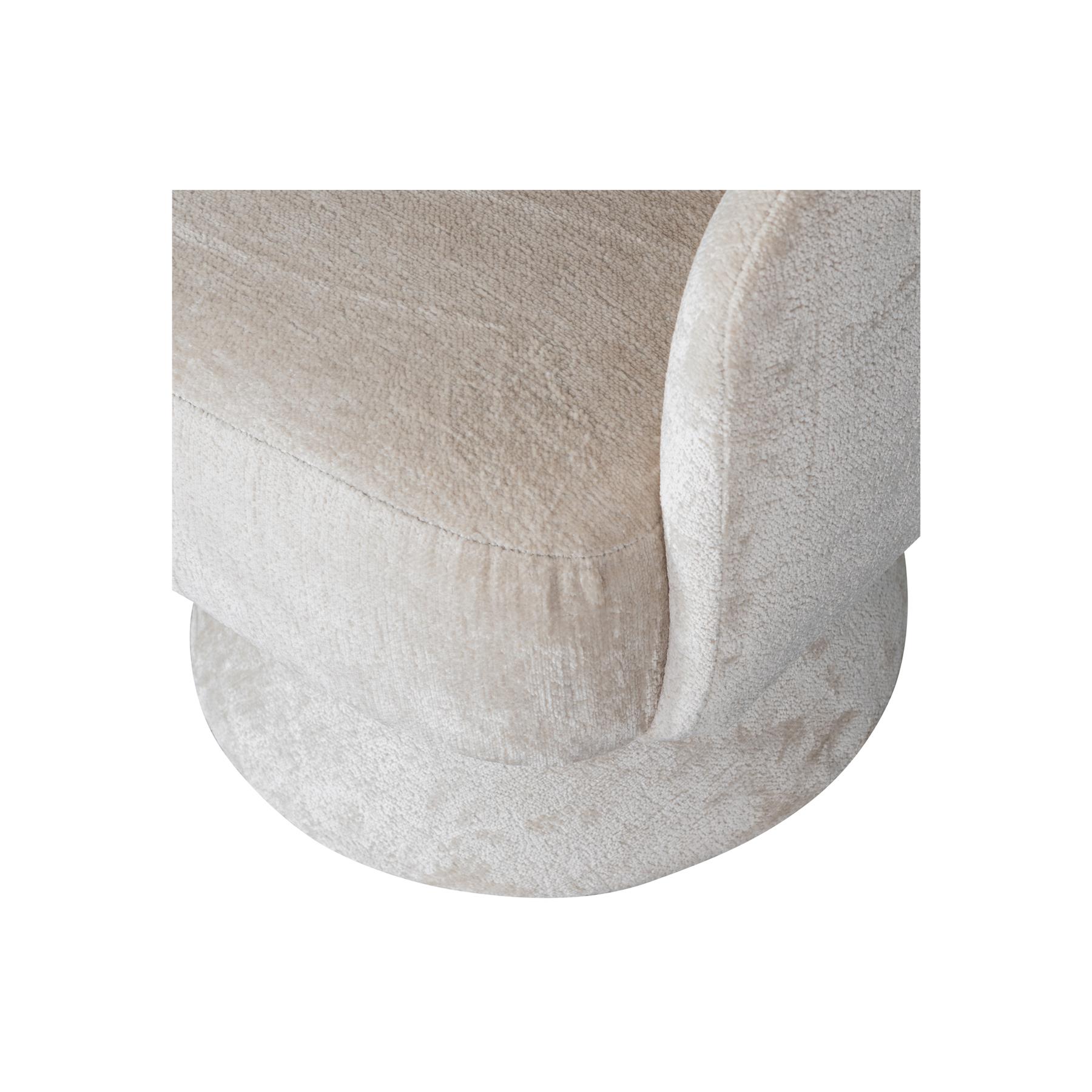 WOOOD Ebba Draaibare Fauteuil - Chenille - Naturel - 82x71x64