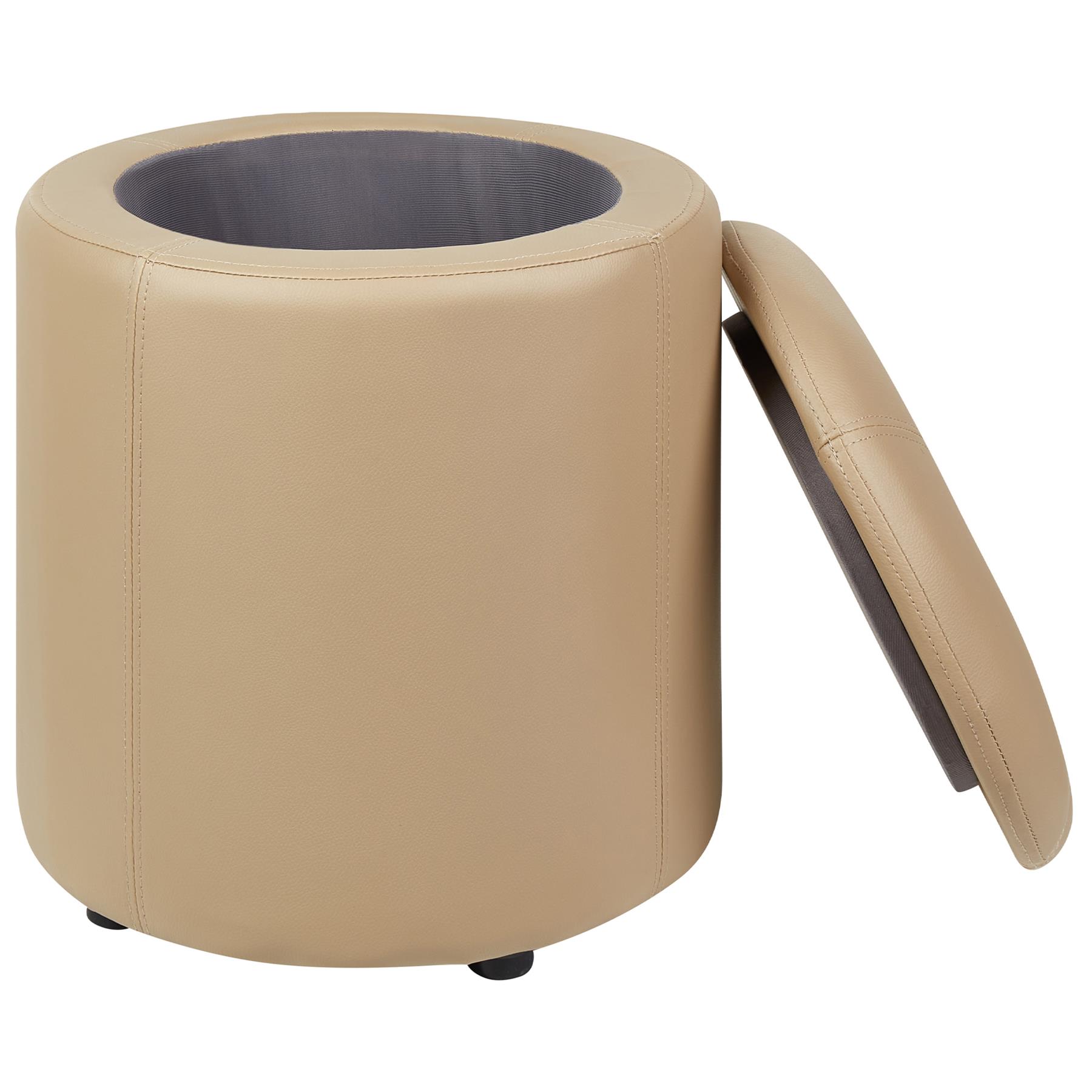 Beliani - MARYLAND - Poef - Beige - 38 cm - Kunstleer