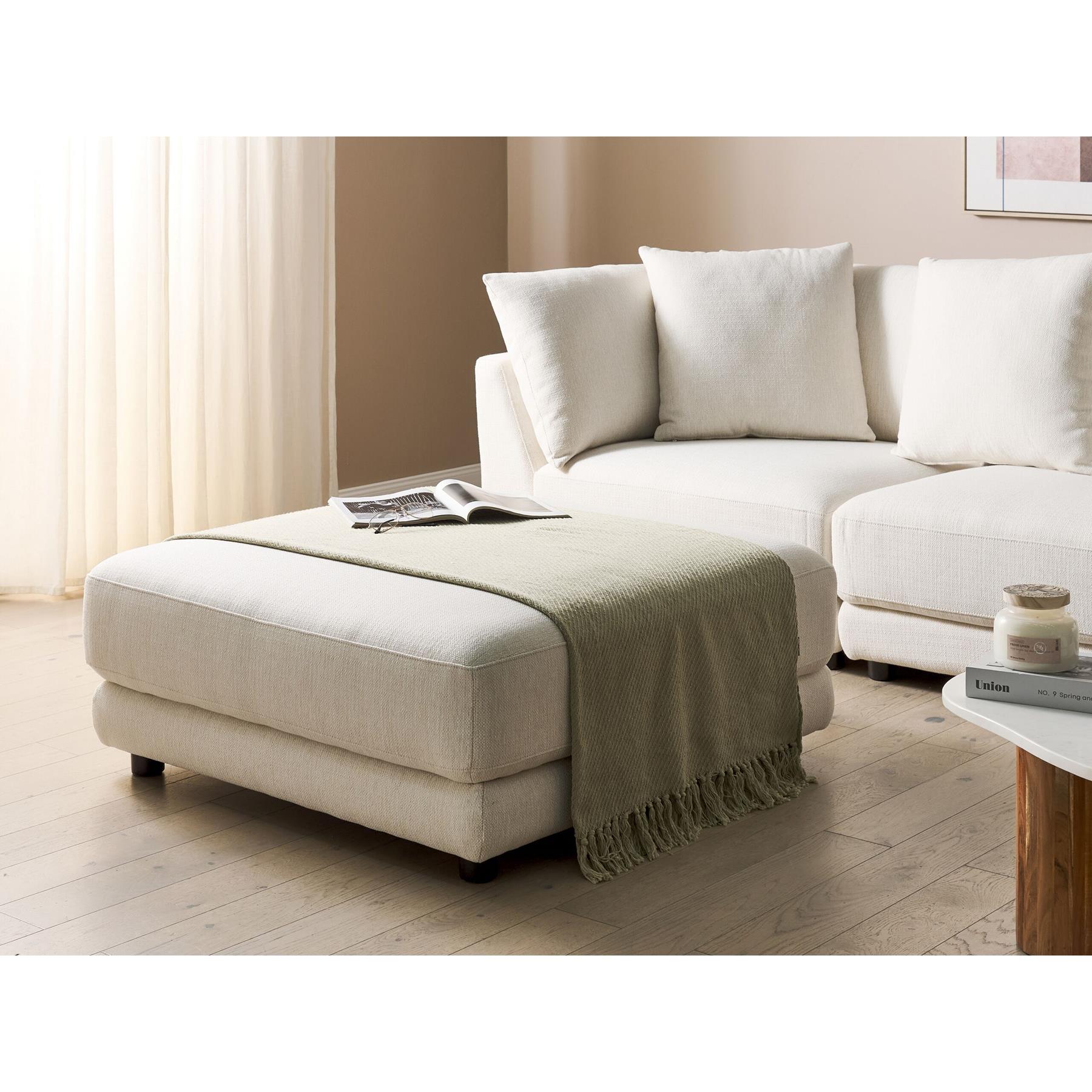 Beliani - SIGTUNA - Ottomaan - Wit - Polyester