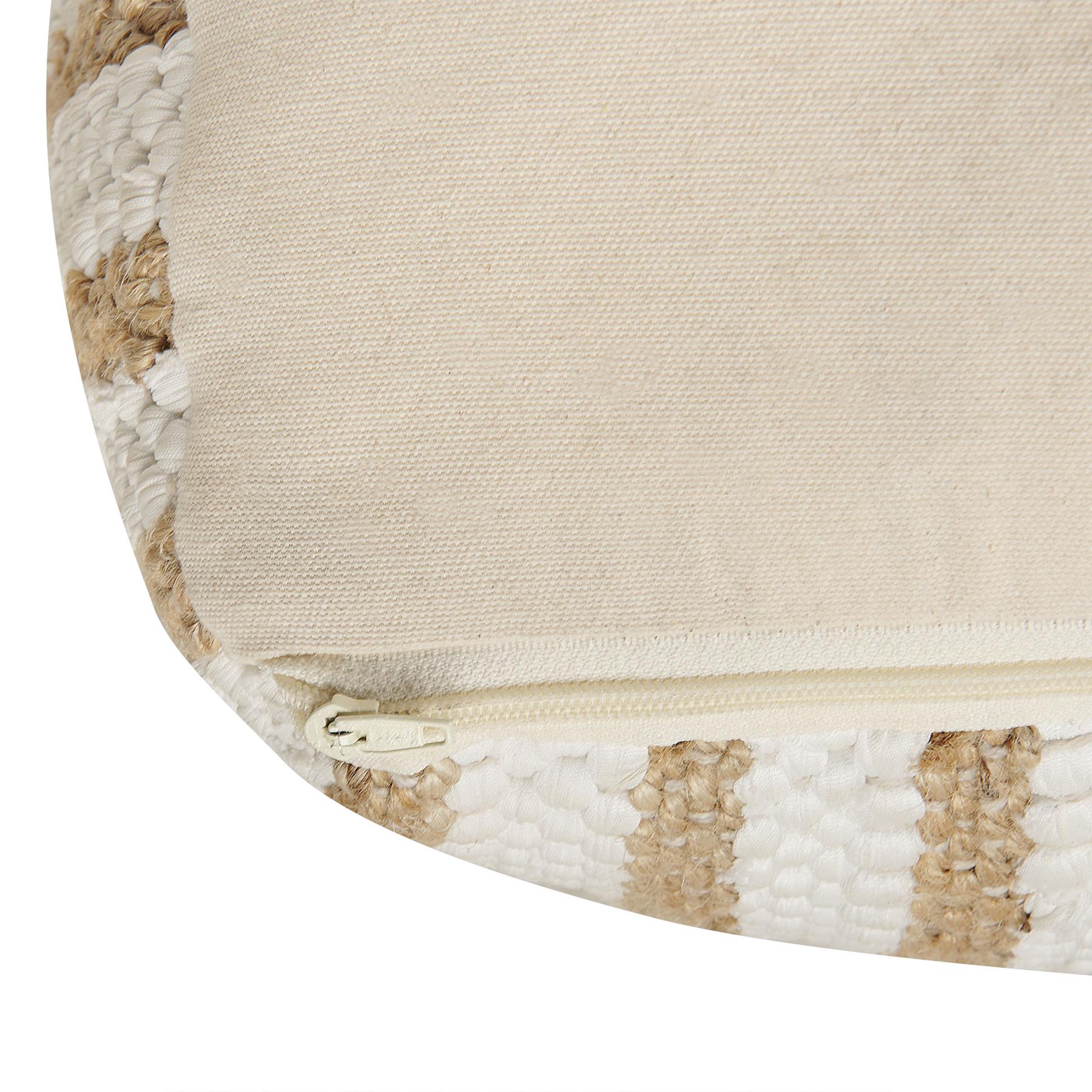 Beliani - ALMATTI - Poef - Beige|Wit - Jute